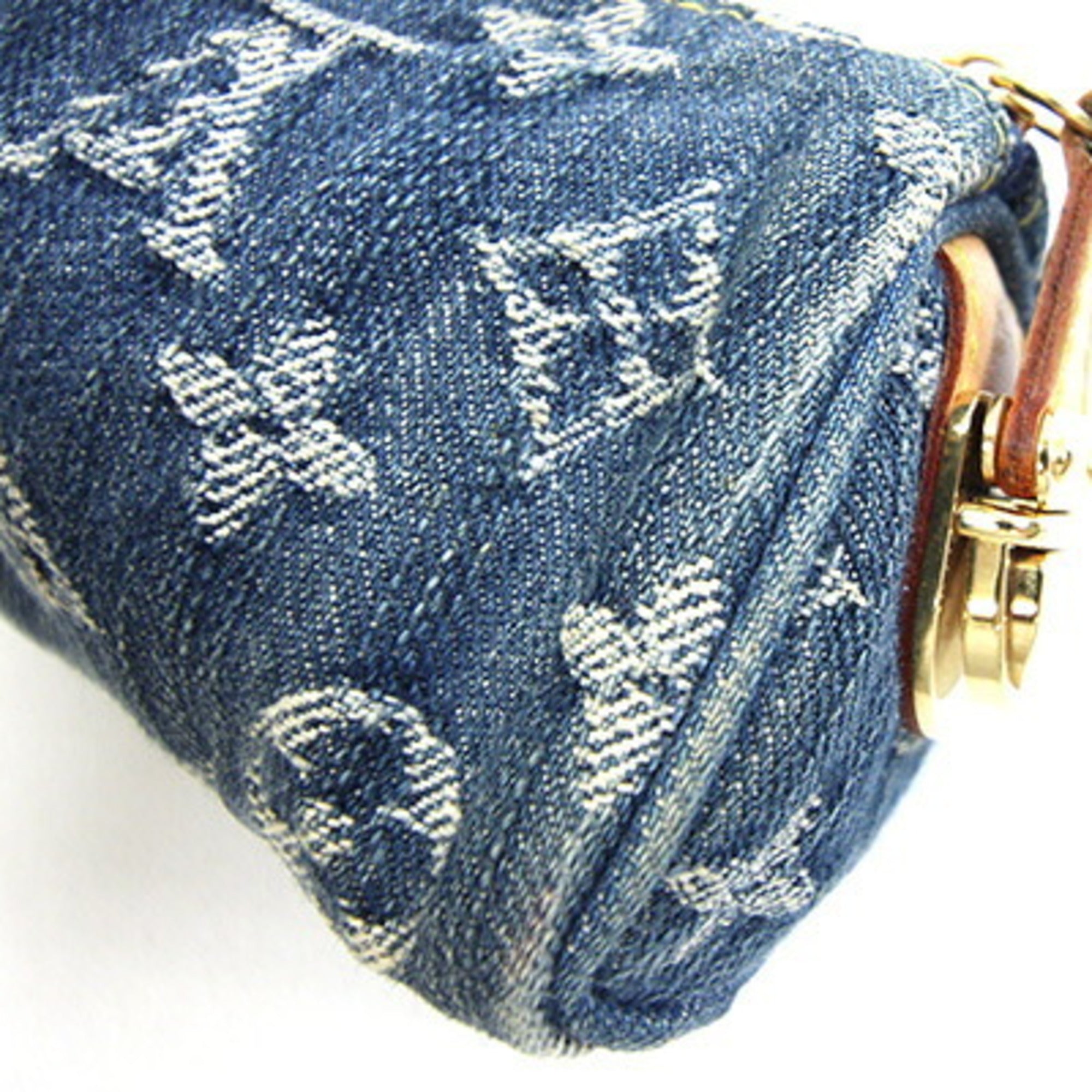 Louis Vuitton Blue Denim Handbag Pouch (Pre-Owned)