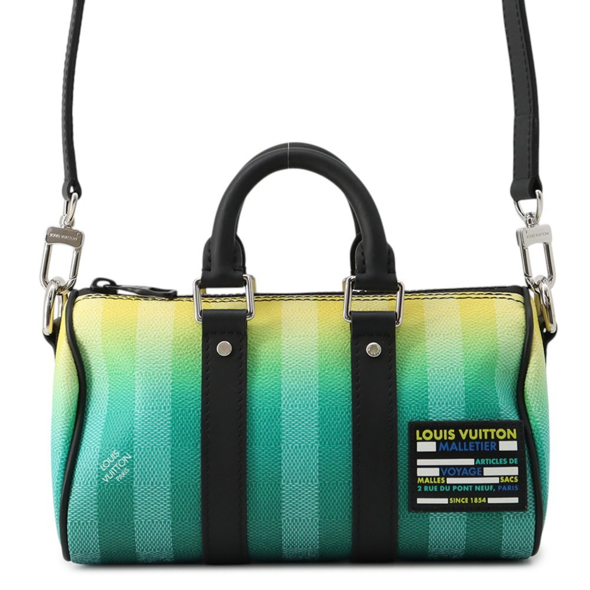 Louis Vuitton Damier Damier Canvas Green Yellow Handbag Shoulder Bag (Pre-Owned)