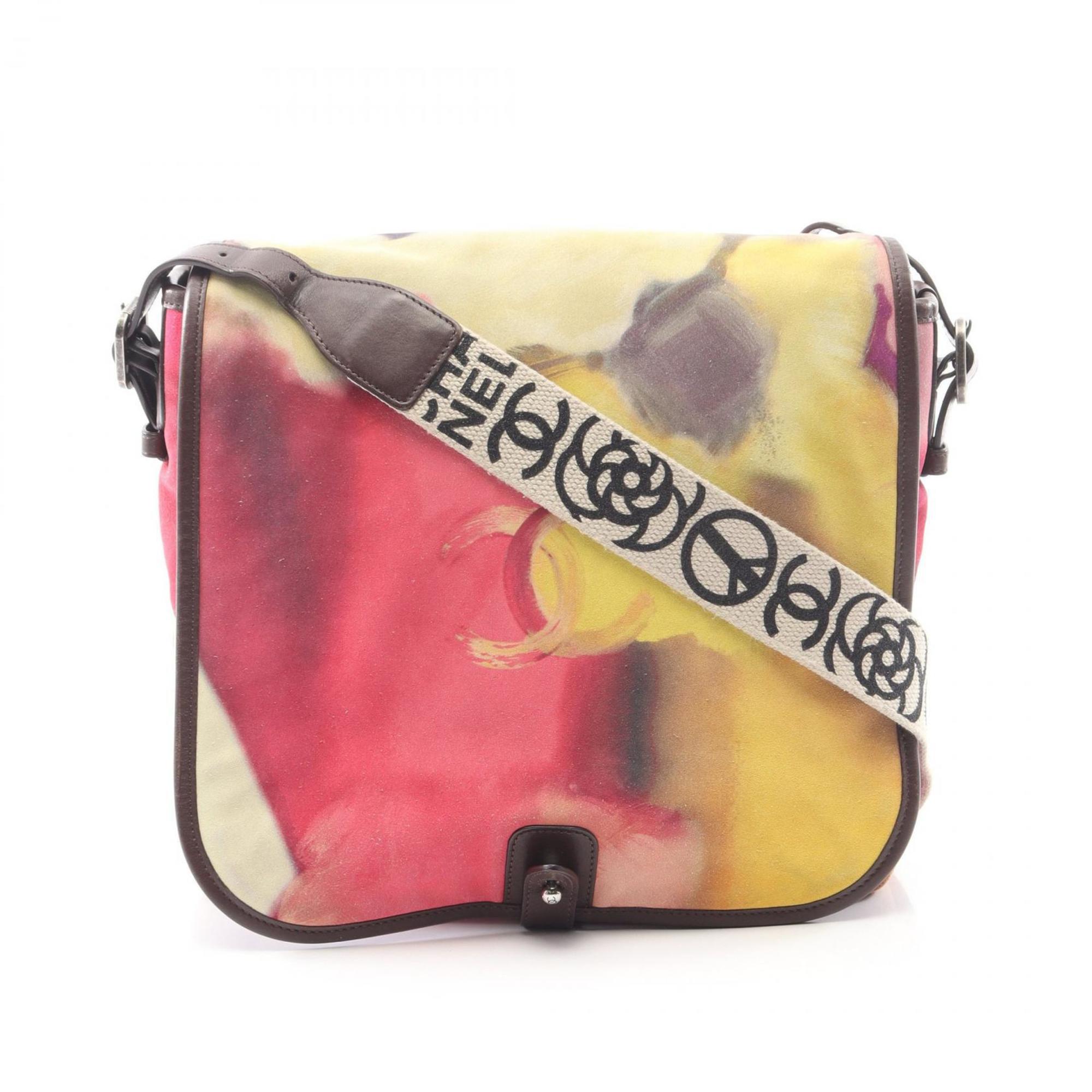 Chanel Brown Multi-Color Suede Leather Shoulder Bag (Pre-Owned)