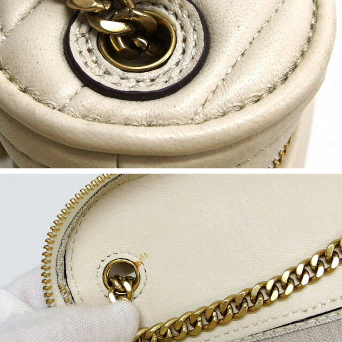 Tory Burch Agave White Leather Shoulder Bag (Pre-Owned)