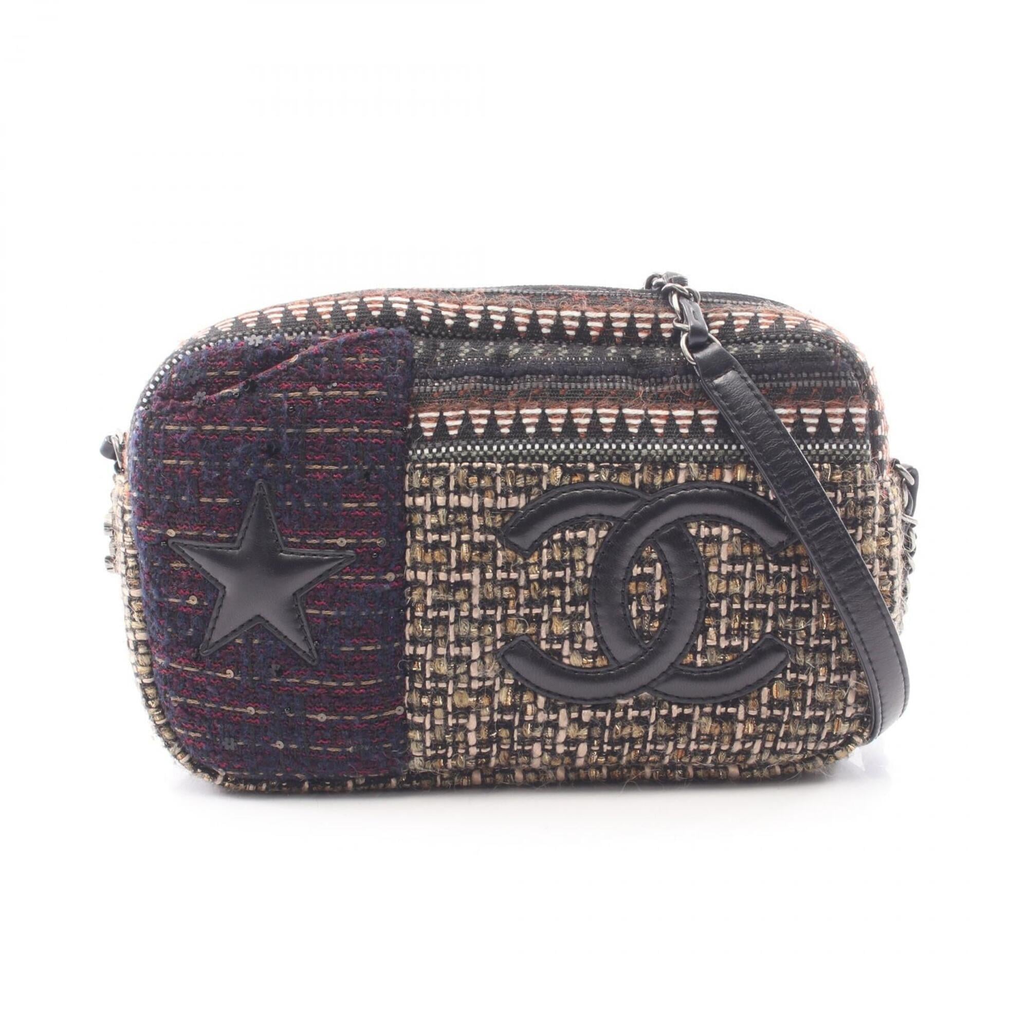 Chanel Multi-Color Fabric Leather Handbag Shoulder Bag (Pre-Owned)