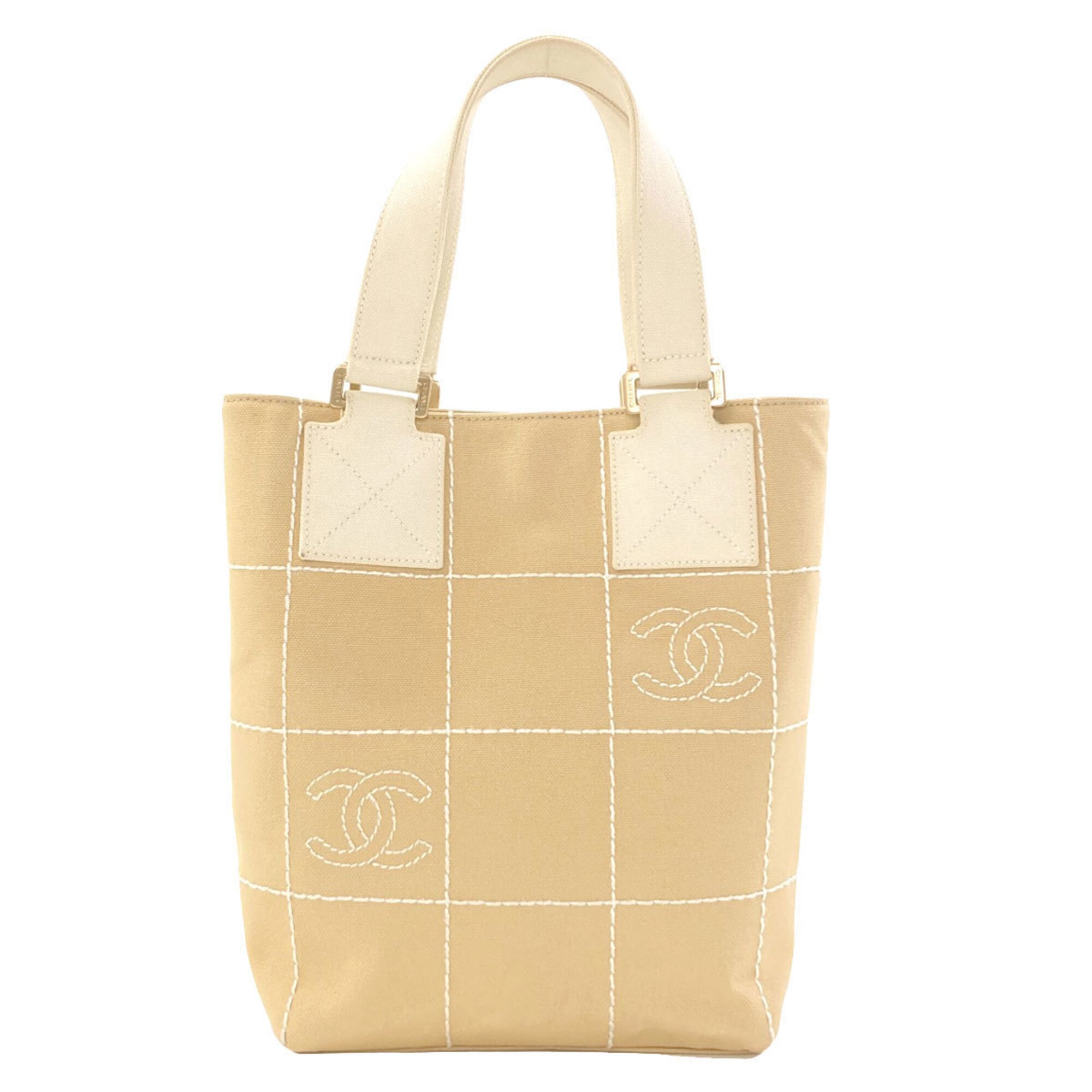 Chanel Beige Canvas Handbag (Pre-Owned)