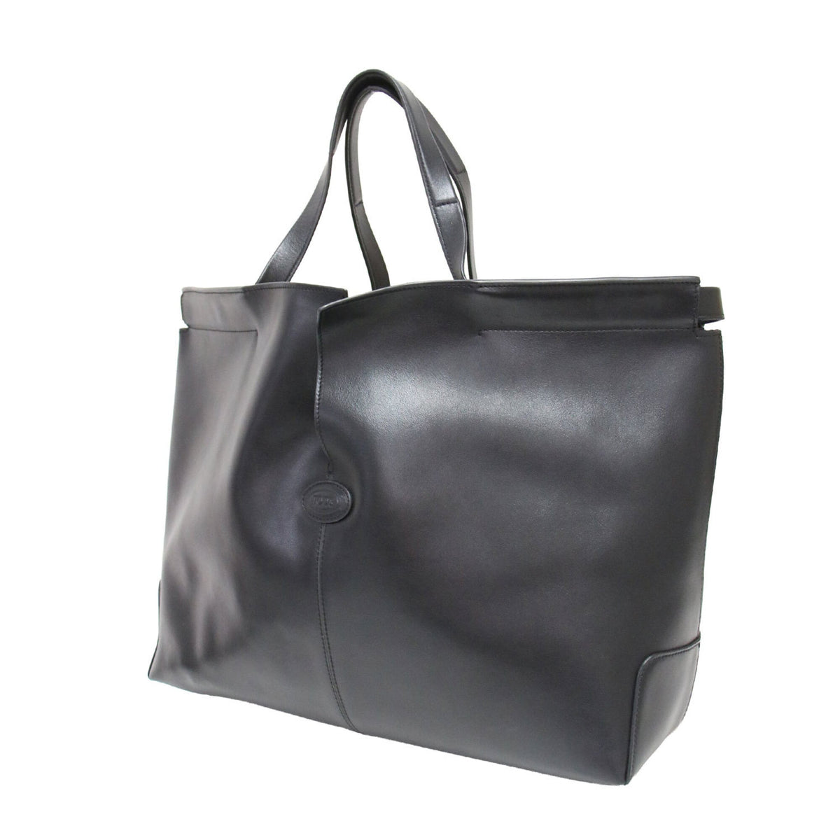 Tod's Black Leather Pouch Shopping Bag Tote Bag (Pre-Owned)