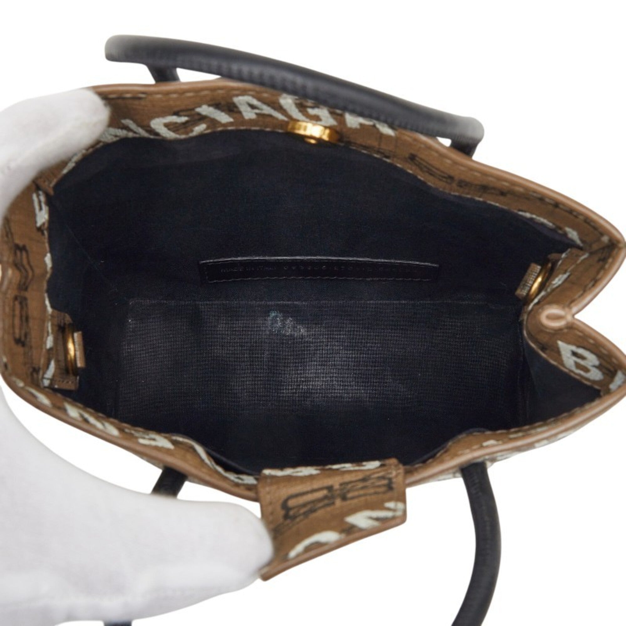 Balenciaga Black Brown Pvc Leather Handbag Shopping Bag Shoulder Bag (Pre-Owned)