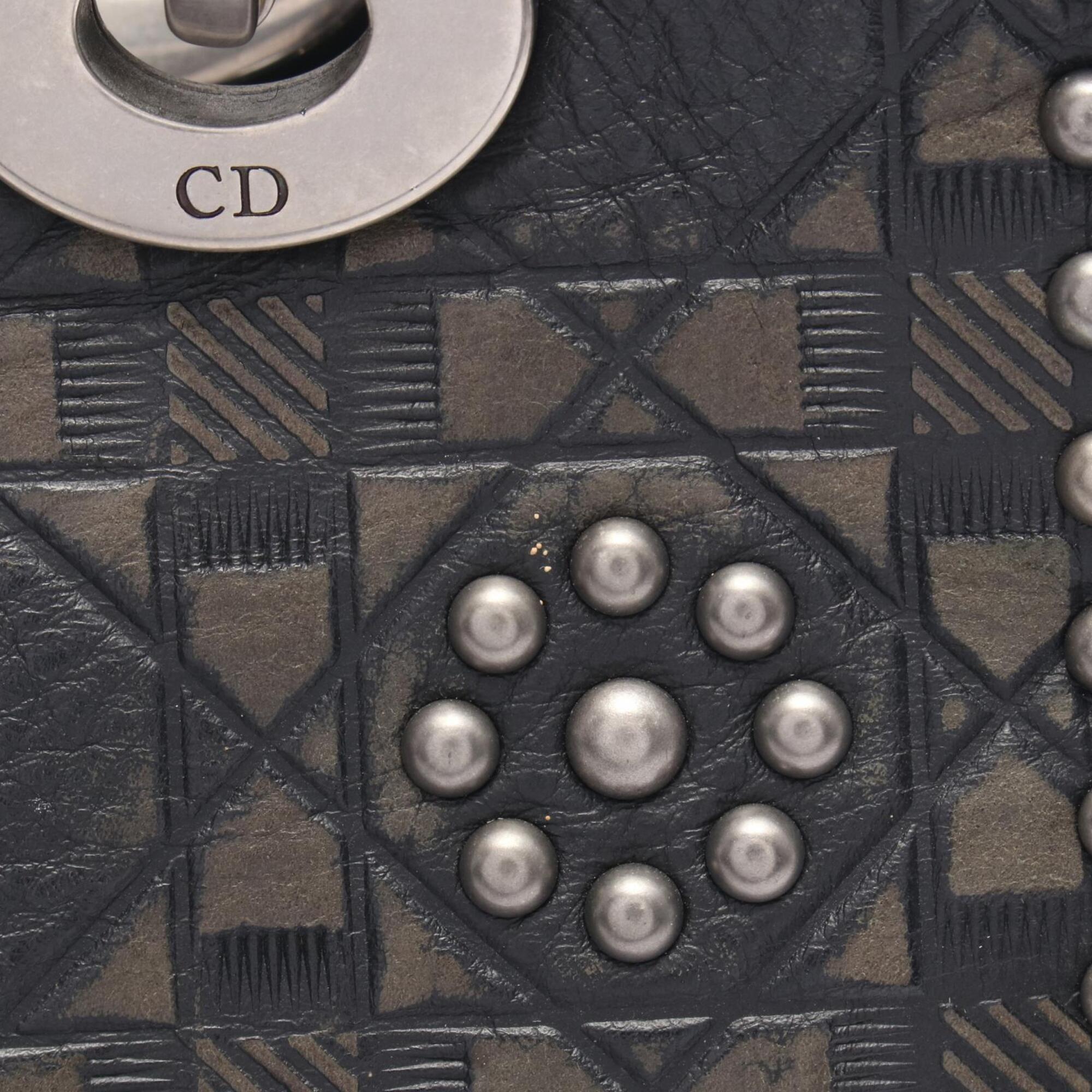 Christian Dior Black Khaki Leather Handbag (Pre-Owned)
