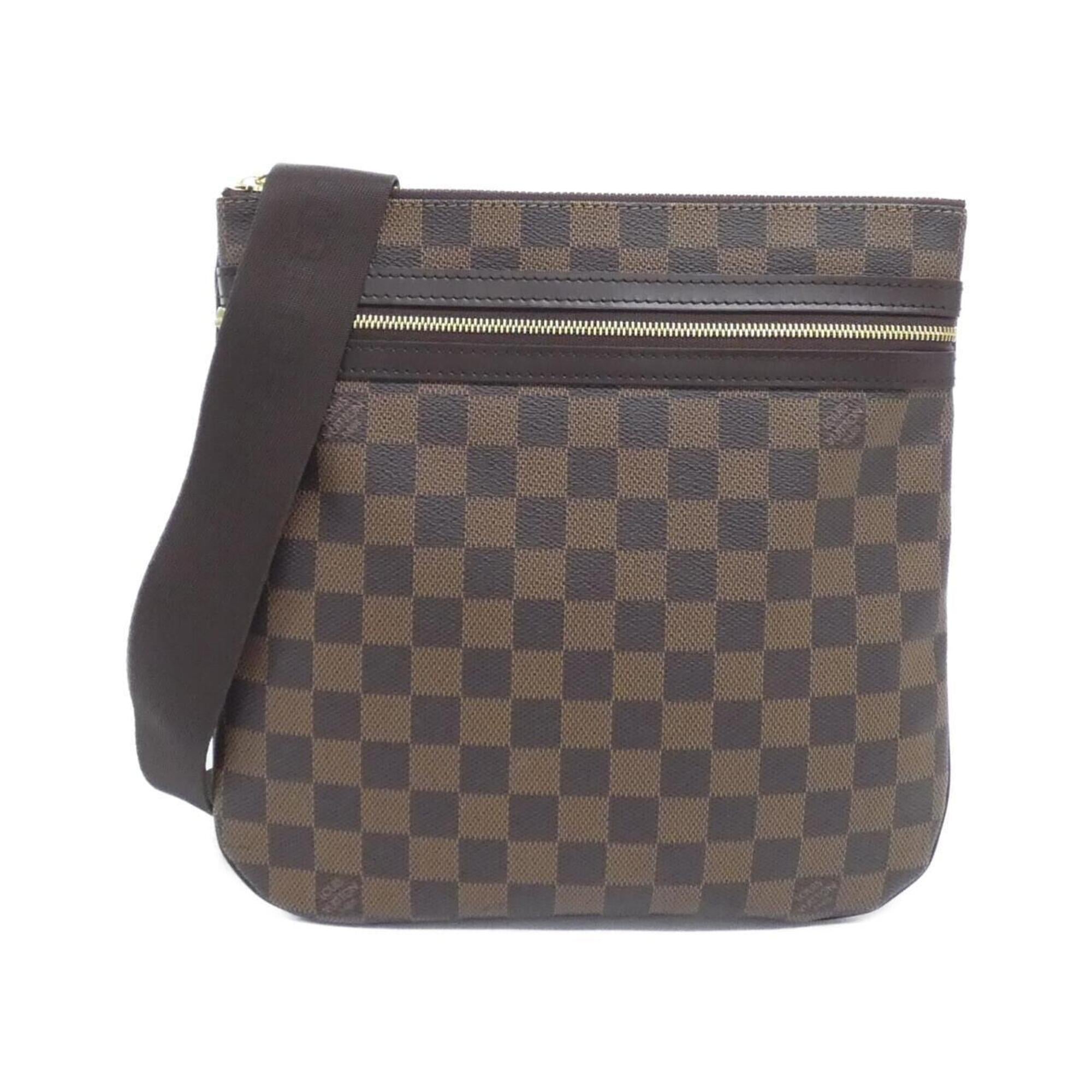 Louis Vuitton Ebene Coated Canvas Pochette Shoulder Bag (Pre-Owned)