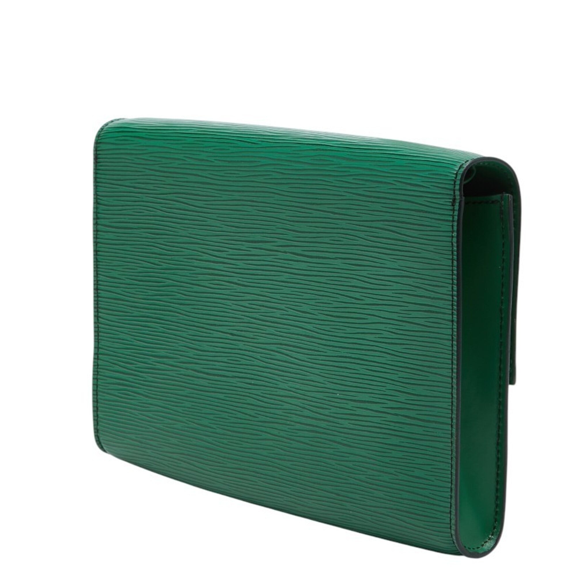 Louis Vuitton Borneo Green Leather Clutch Bag Shoulder Bag (Pre-Owned)
