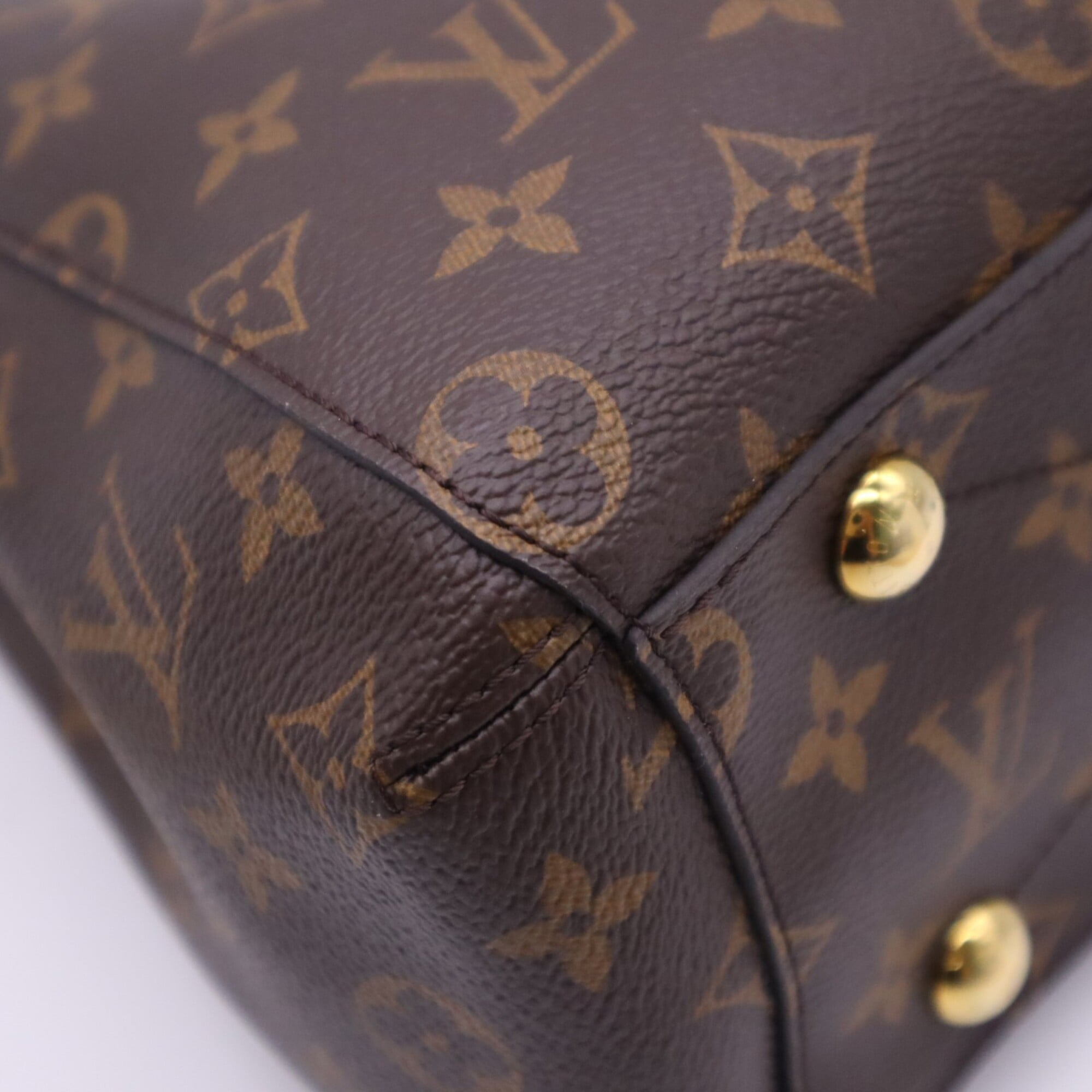 Louis Vuitton Monogram Beige Brown Coated Canvas Leather Handbag Shoulder Bag (Pre-Owned)