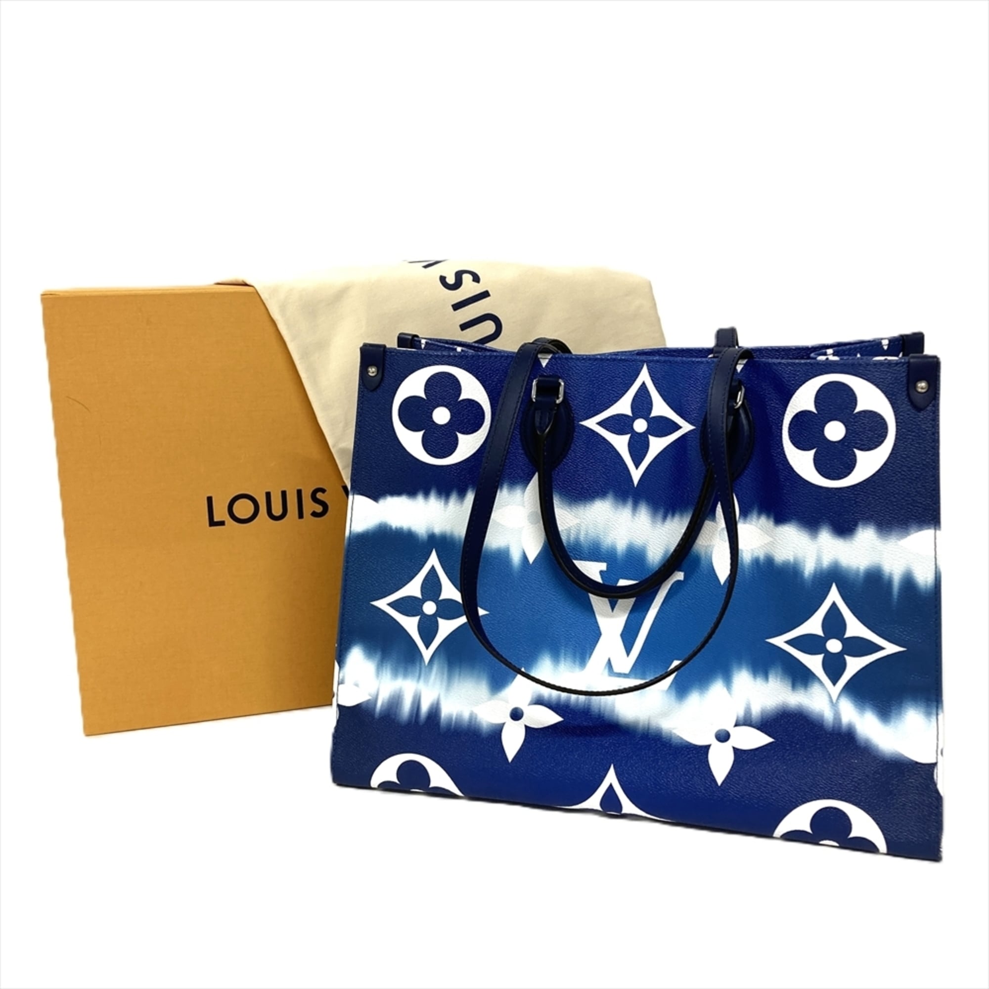 Louis Vuitton Blue Monogram Tote Bag (Pre-Owned)