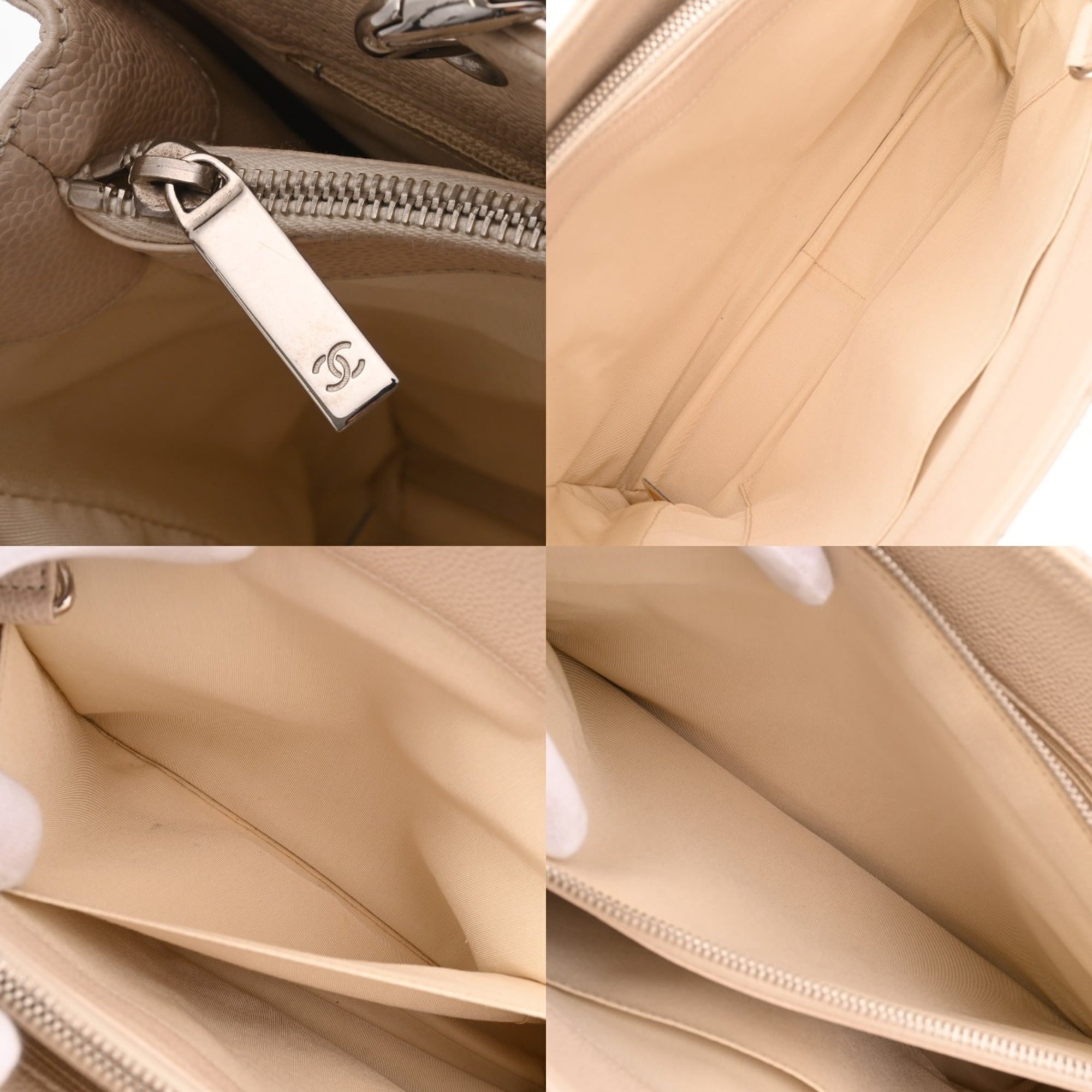 Chanel Ivory Grained Calfskin Tote Bag (Pre-Owned)