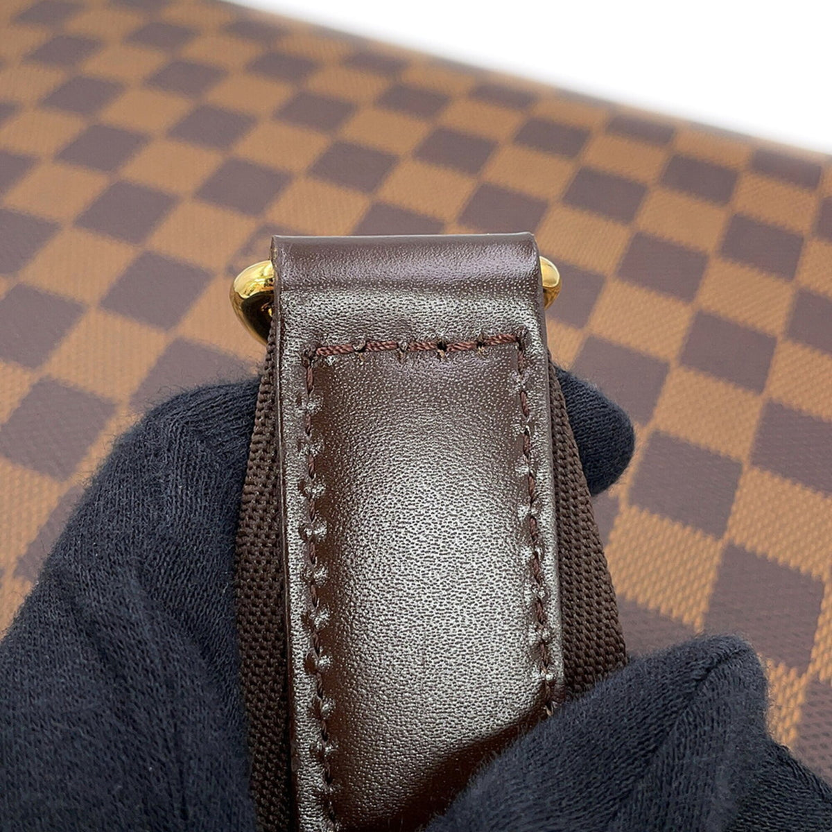 Louis Vuitton Brown Damier Canvas Ebene Exotic Leather Handbag (Pre-Owned)