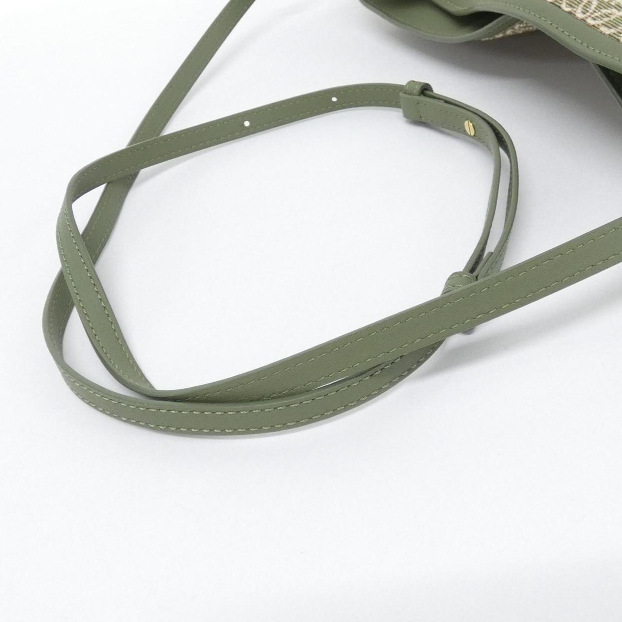 Loewe Green Canvas Leather Handbag (Pre-Owned)
