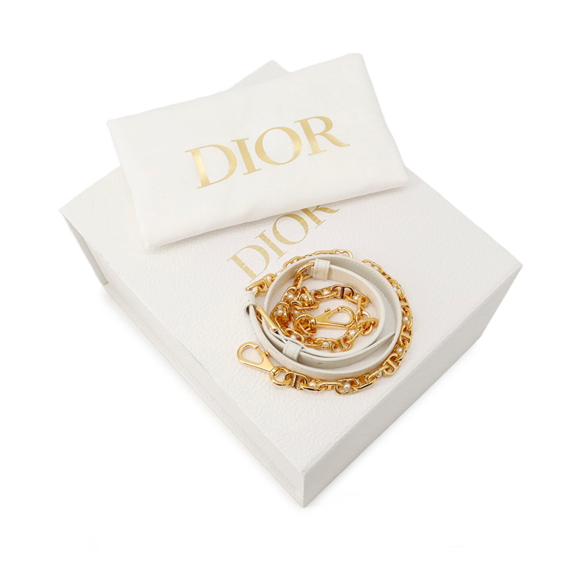 Christian Dior White Leather Artificial Pearl Handbag (Pre-Owned)