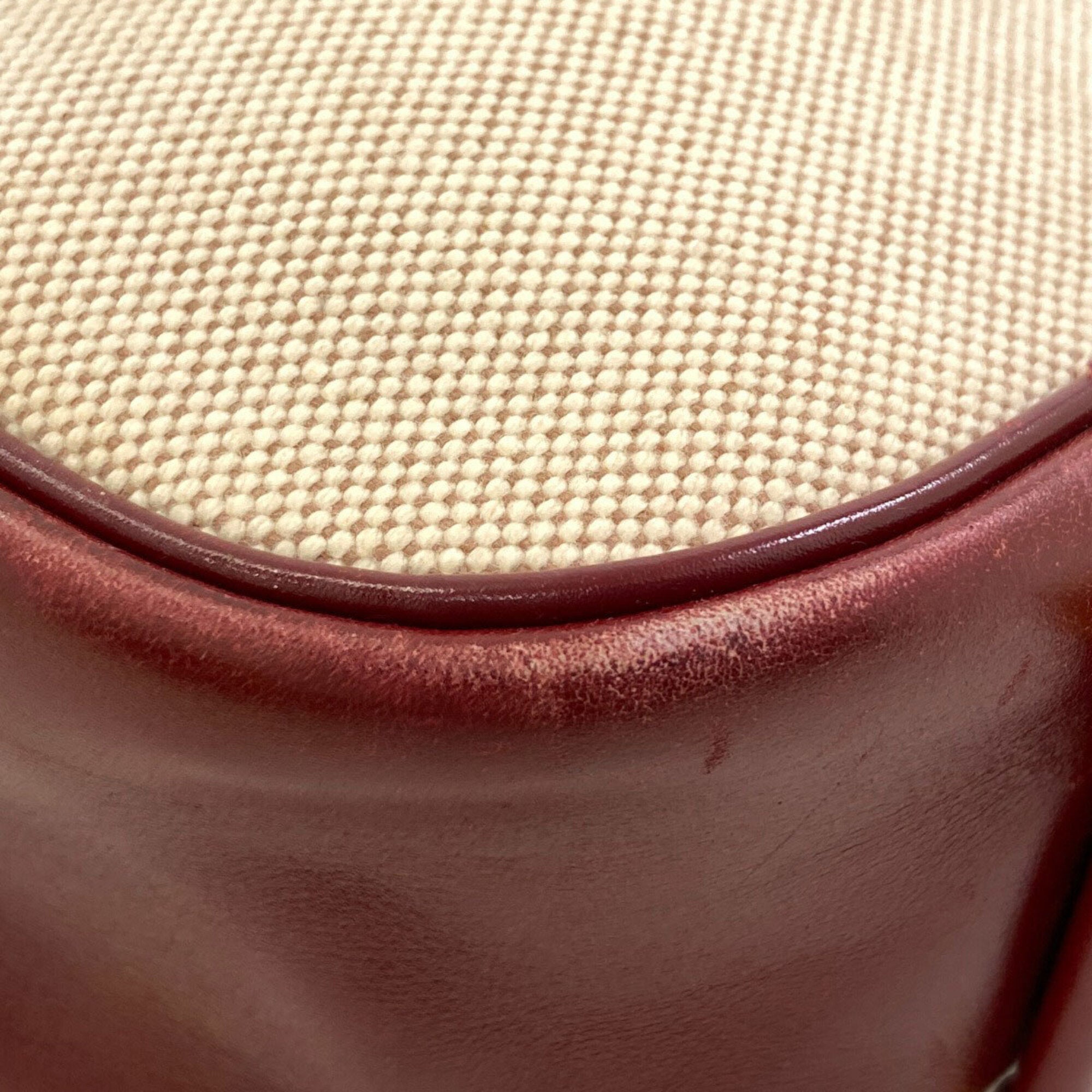 Hermes Brown Natural Red Color Toile H Shoulder Bag (Pre-Owned)
