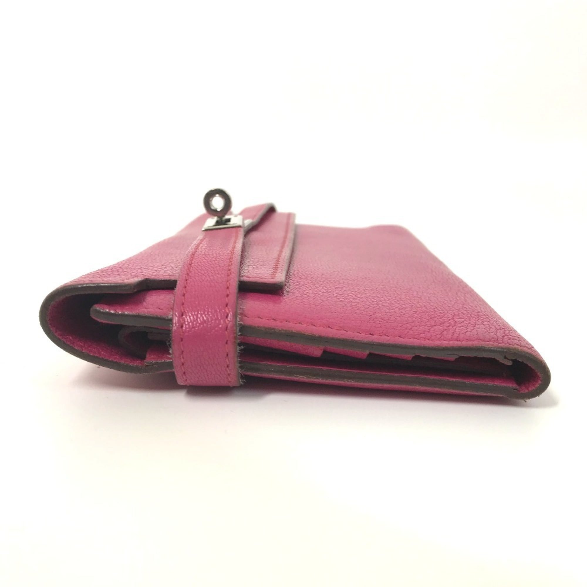 Hermes Pink Chevre Leather Long Wallet (Bi-Fold) (Pre-Owned)