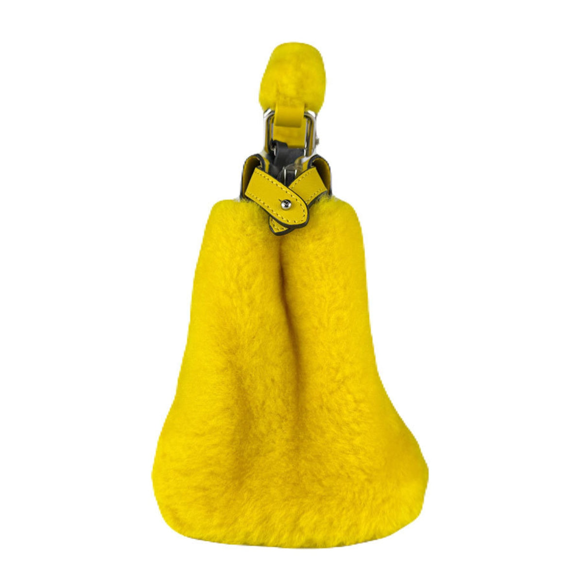 Fendi Yellow Fur Handbag Shoulder Bag (Pre-Owned)