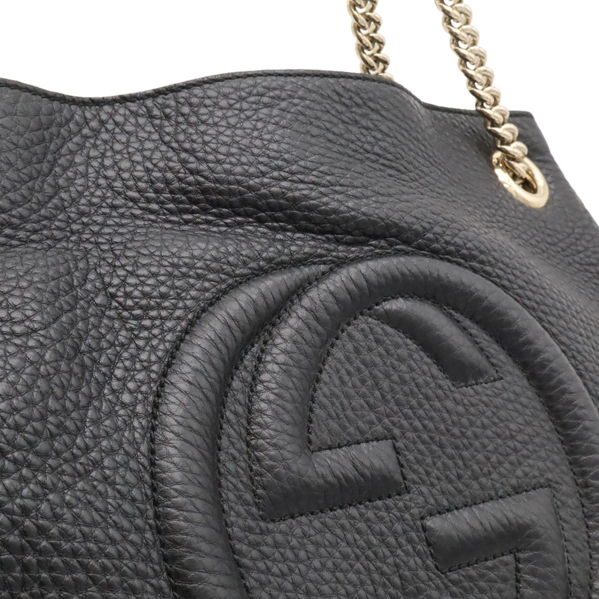 Gucci Soho Black Leather Shoulder Bag Tote Bag (Pre-Owned)