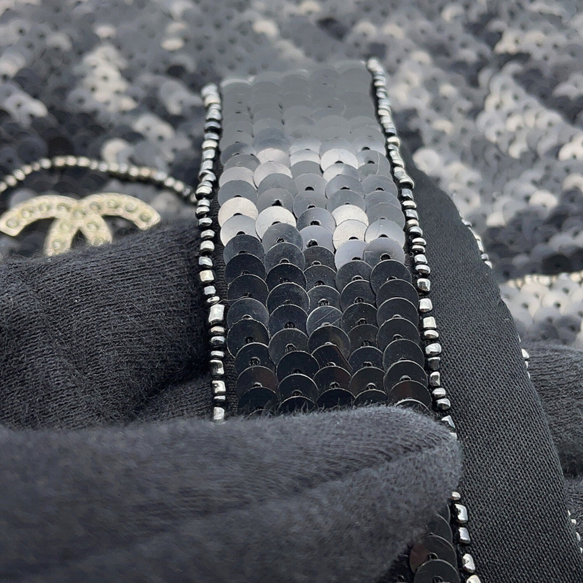 Chanel Black Spangles Handbag (Pre-Owned)