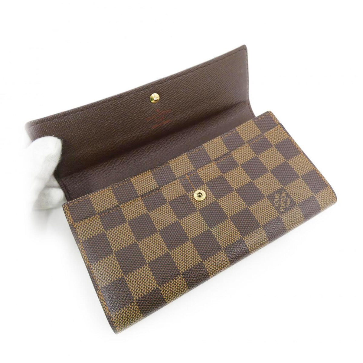 Louis Vuitton Ebene Coated Canvas Long Wallet (Bi-Fold) (Pre-Owned)
