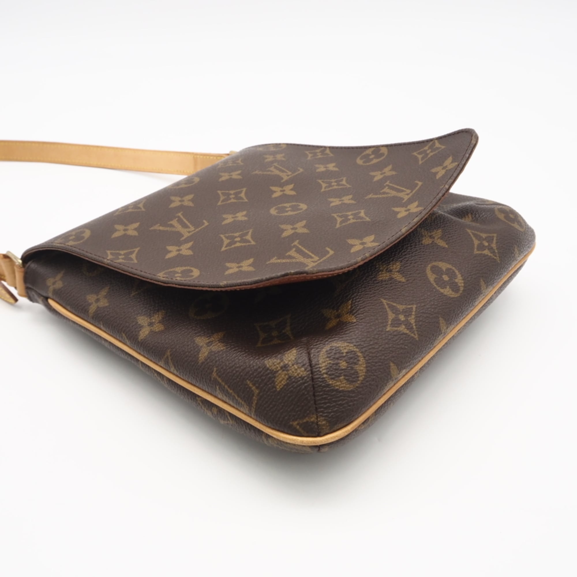 Louis Vuitton Monogram Beige Brown Coated Canvas Leather Shoulder Bag (Pre-Owned)