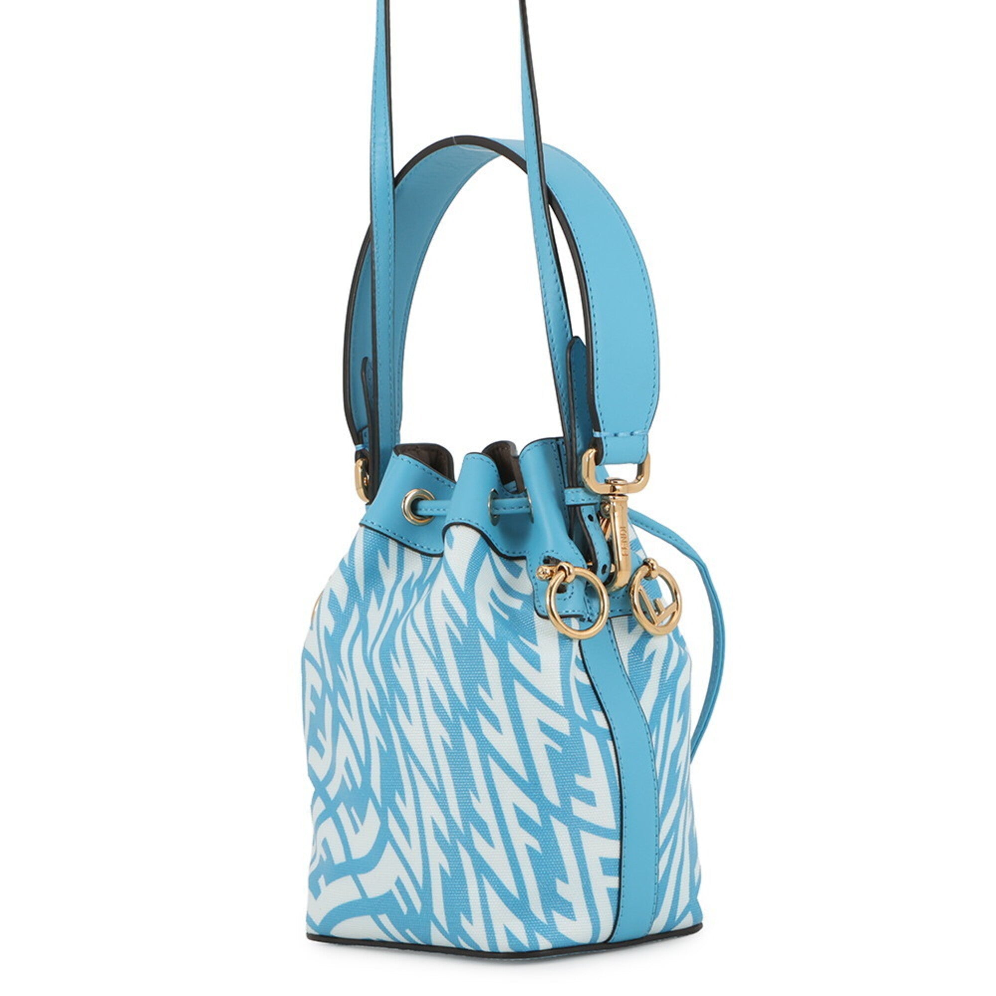 Fendi Blue White Leather Pvc Handbag Shoulder Bag (Pre-Owned)