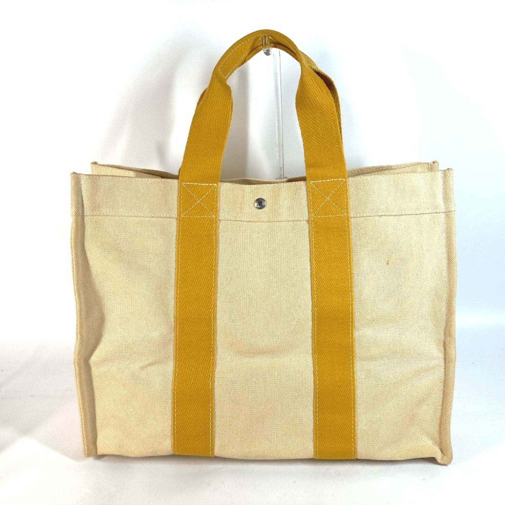 Hermes Yellow Canvas Shoulder Bag Tote Bag (Pre-Owned)