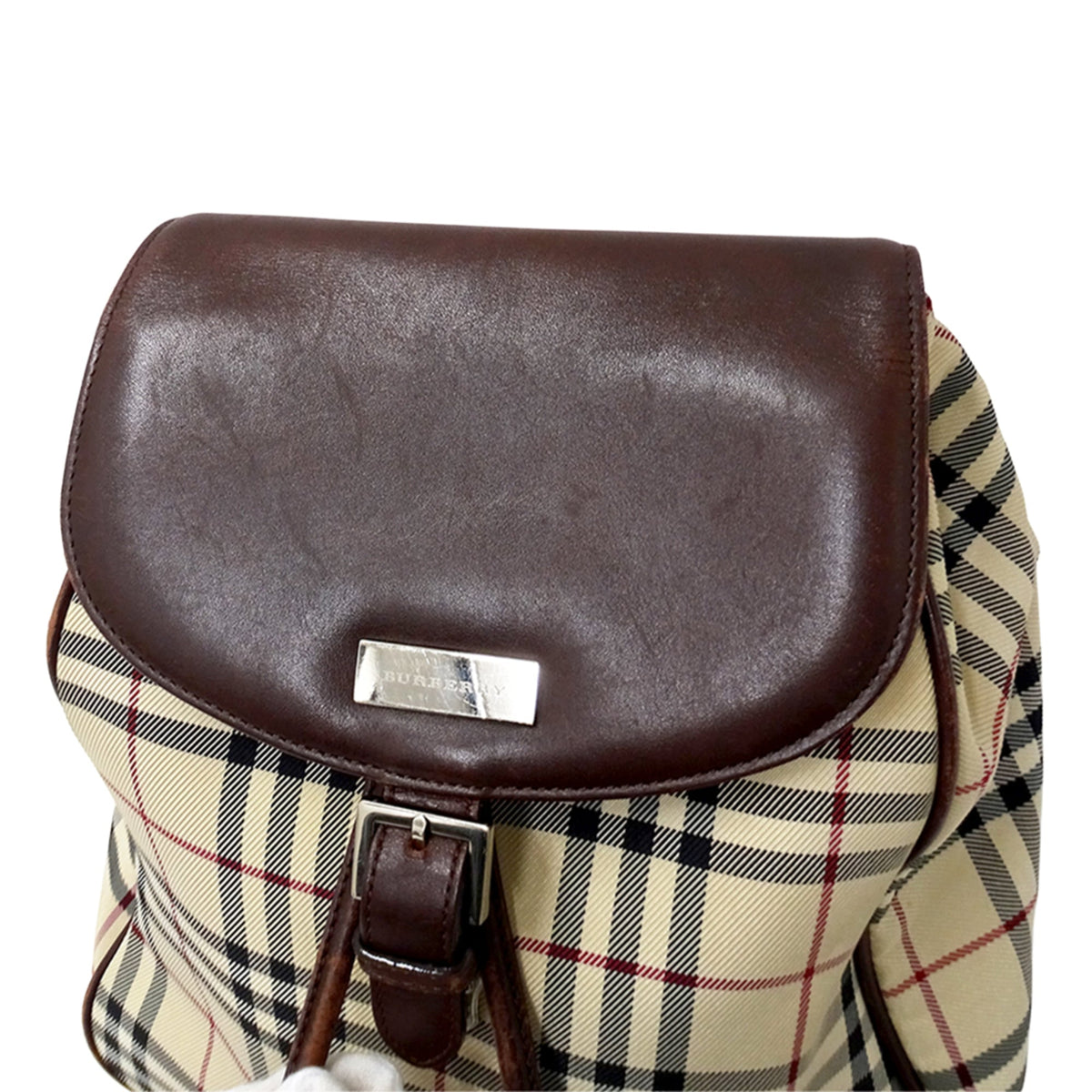Burberry Beige Brown Canvas Handbag (Pre-Owned)