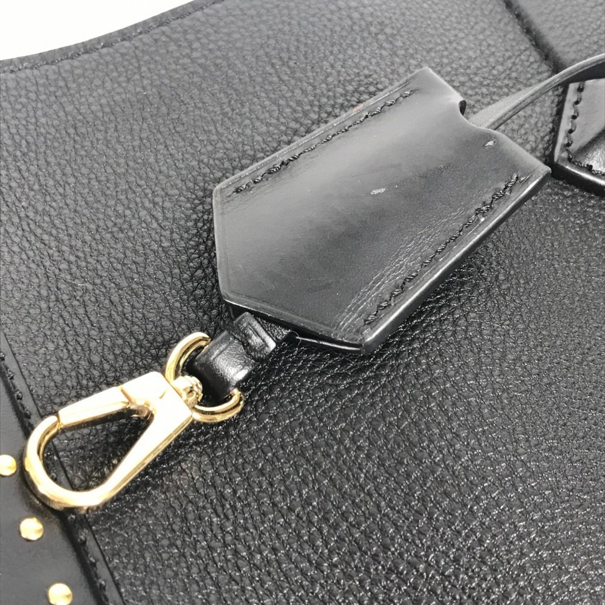 Louis Vuitton Black Noir Leather Handbag Tote Bag (Pre-Owned)