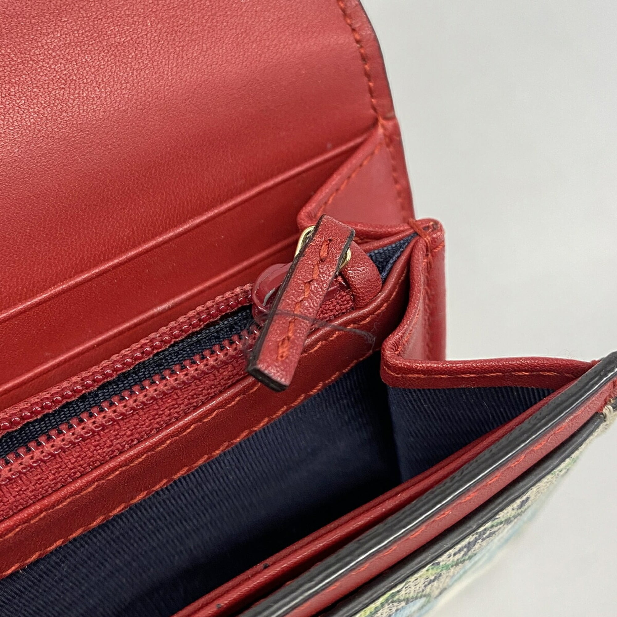 Gucci Navy Pvc Long Wallet (Bi-Fold) (Pre-Owned)