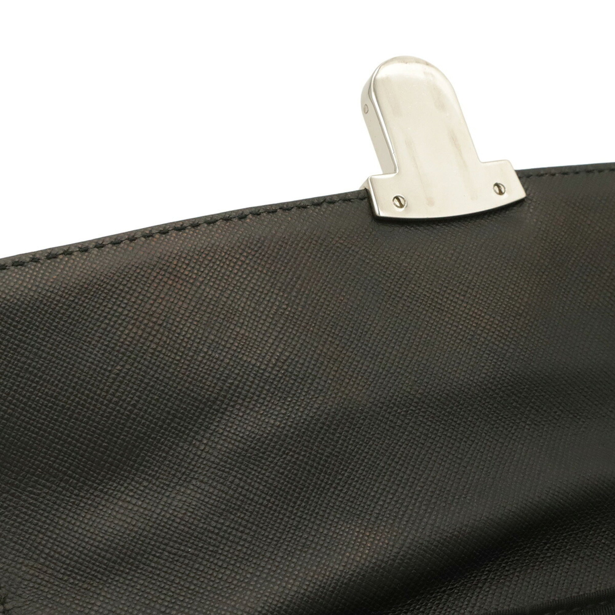 Prada Black Nero Nylon Leather Clutch Bag Pochette Shoulder Bag (Pre-Owned)