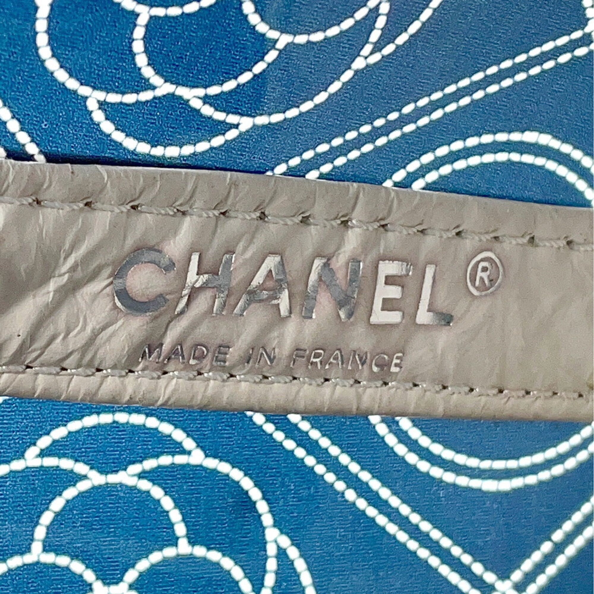 Chanel Black White Vinyl Handbag Pouch Shoulder Bag (Pre-Owned)