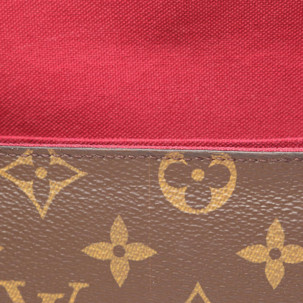 Louis Vuitton Brown Fuchsia Monogram Monogram Leather Handbag Pochette Shoulder Bag (Pre-Owned)