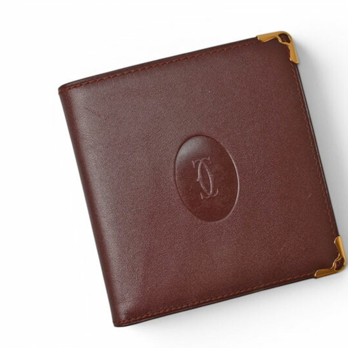 Cartier Must Bordeaux Leather Wallet (Bi-Fold) (Pre-Owned)