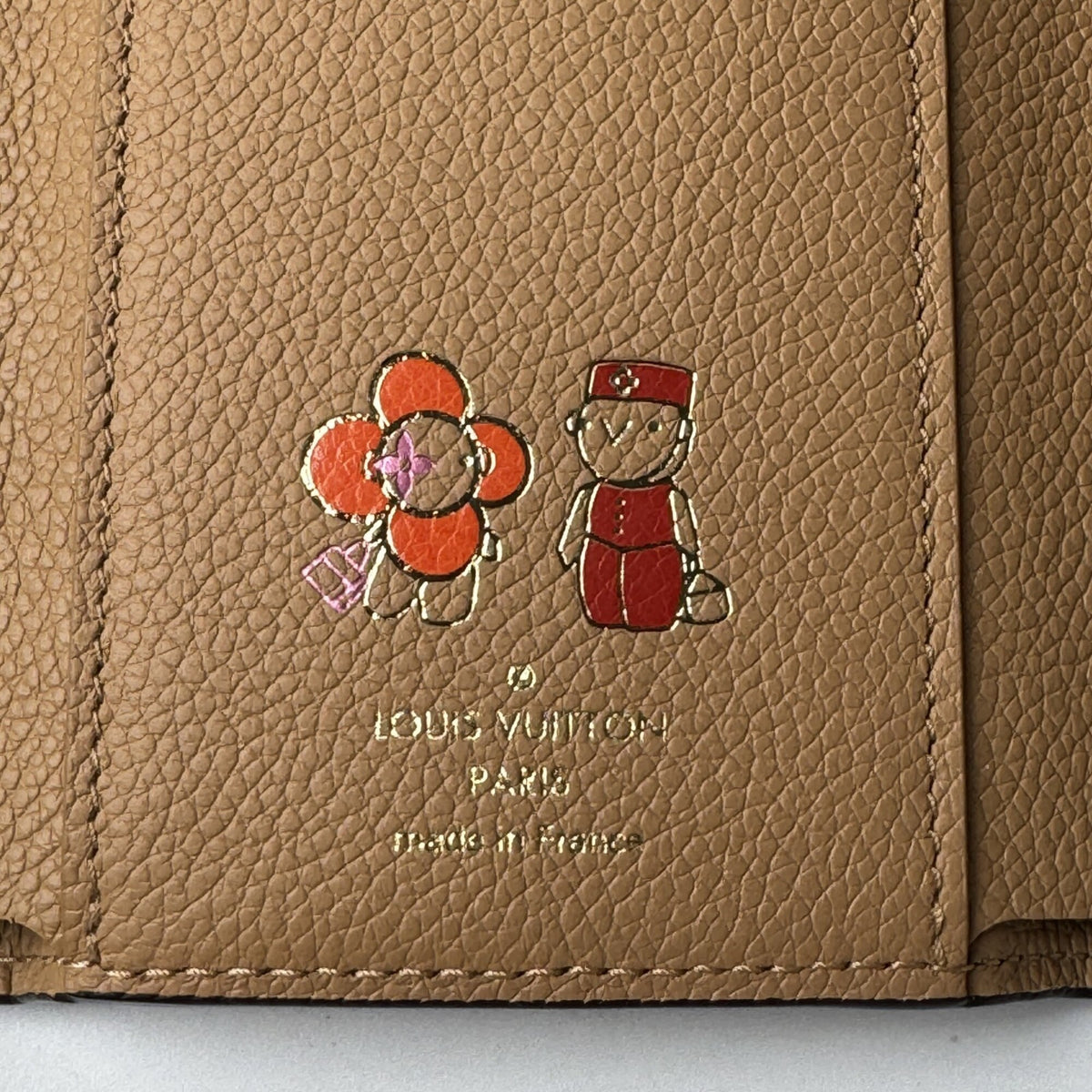 Louis Vuitton Beige Camel Leather Wallet (Tri-Fold) (Pre-Owned)