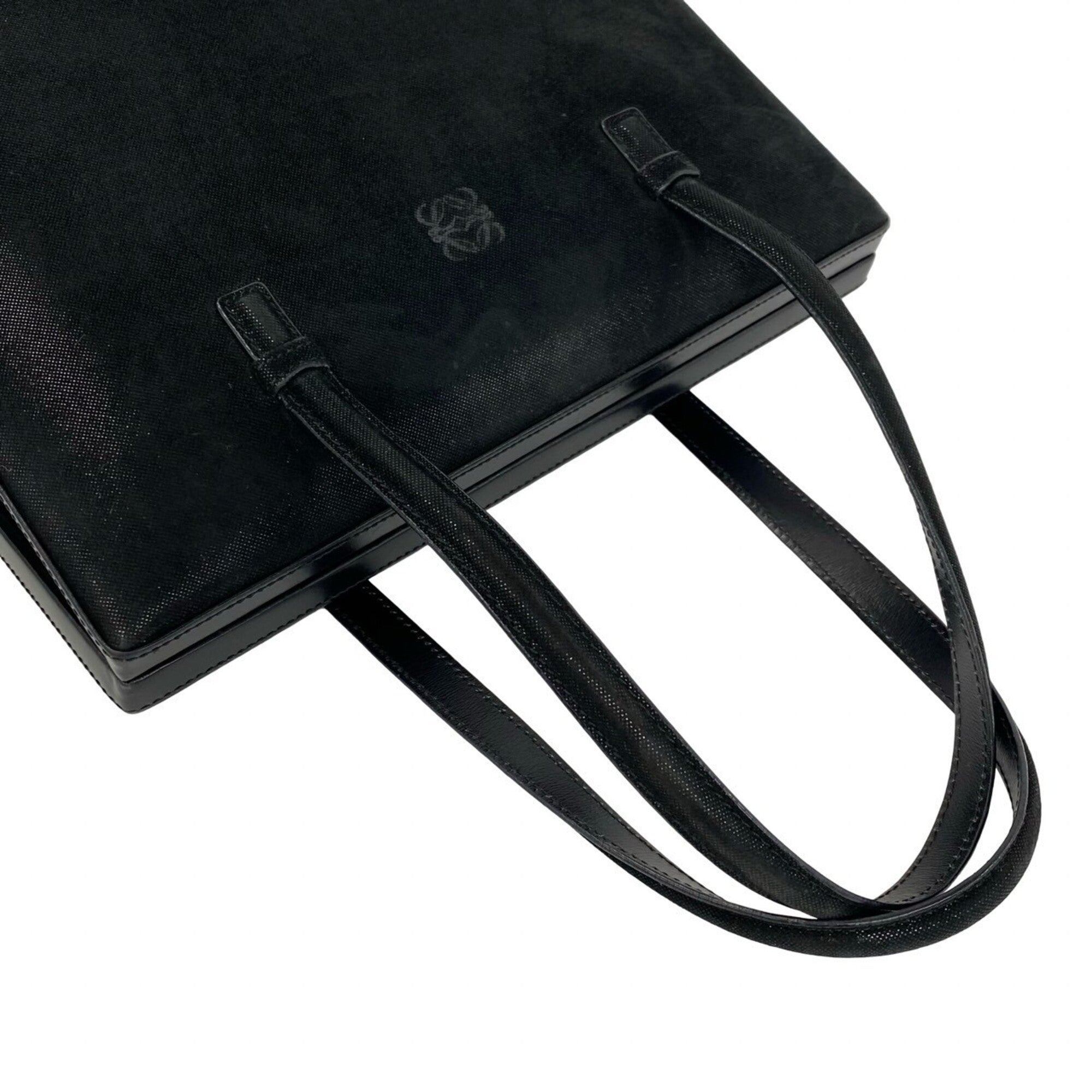 Loewe Black Suede Handbag Tote Bag (Pre-Owned)