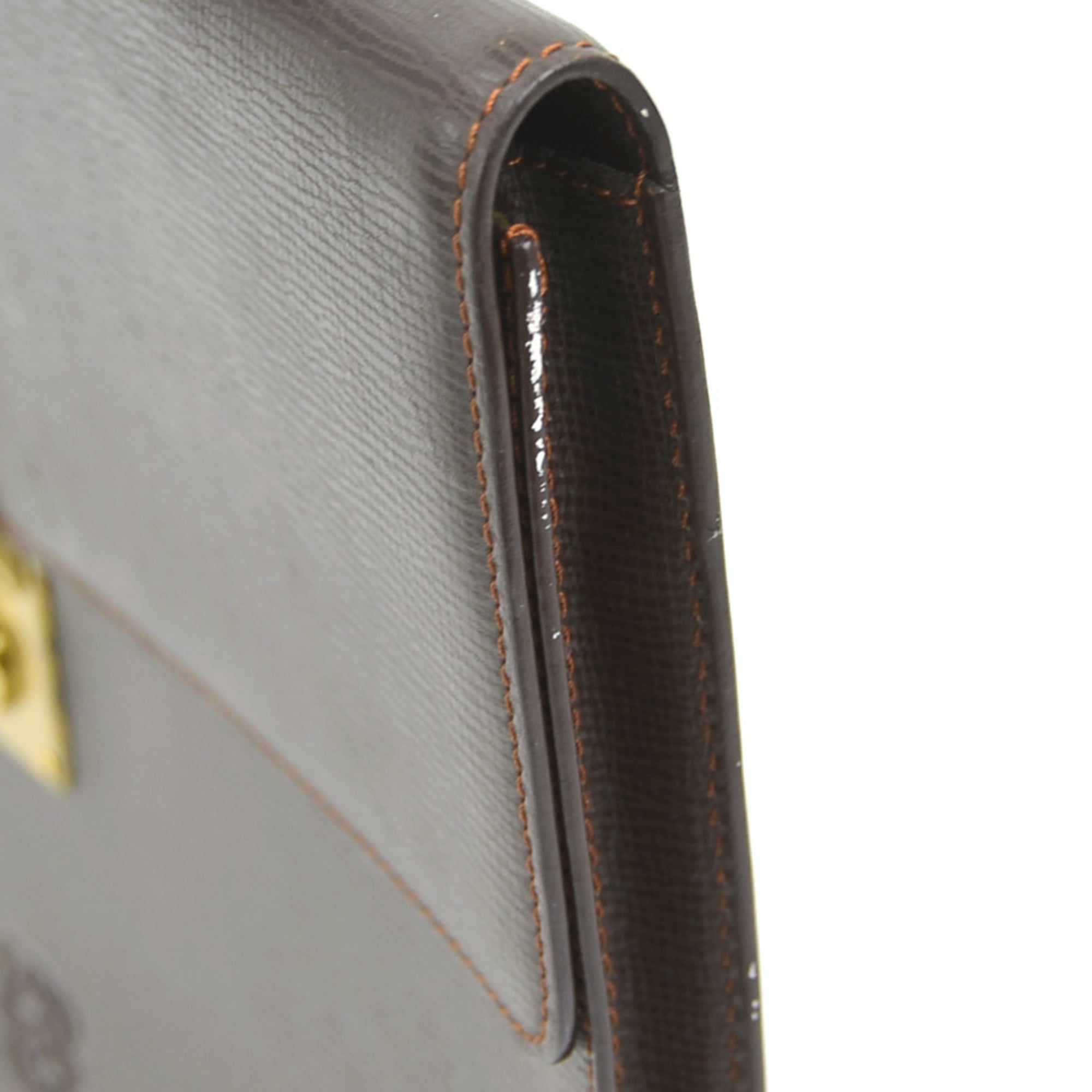 Loewe Dark Brown Leather Clutch Bag (Pre-Owned)