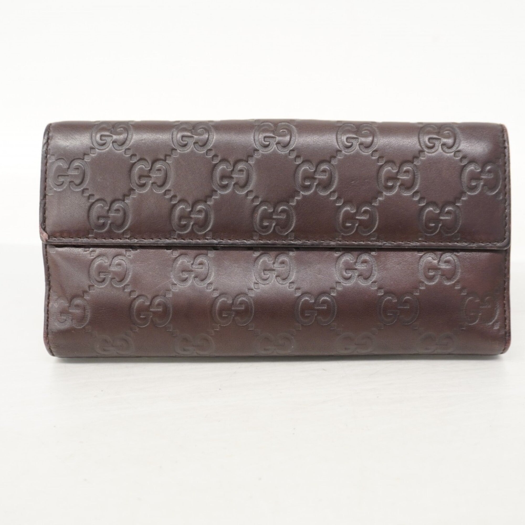 Gucci Brown Leather Long Wallet (Bi-Fold) (Pre-Owned)