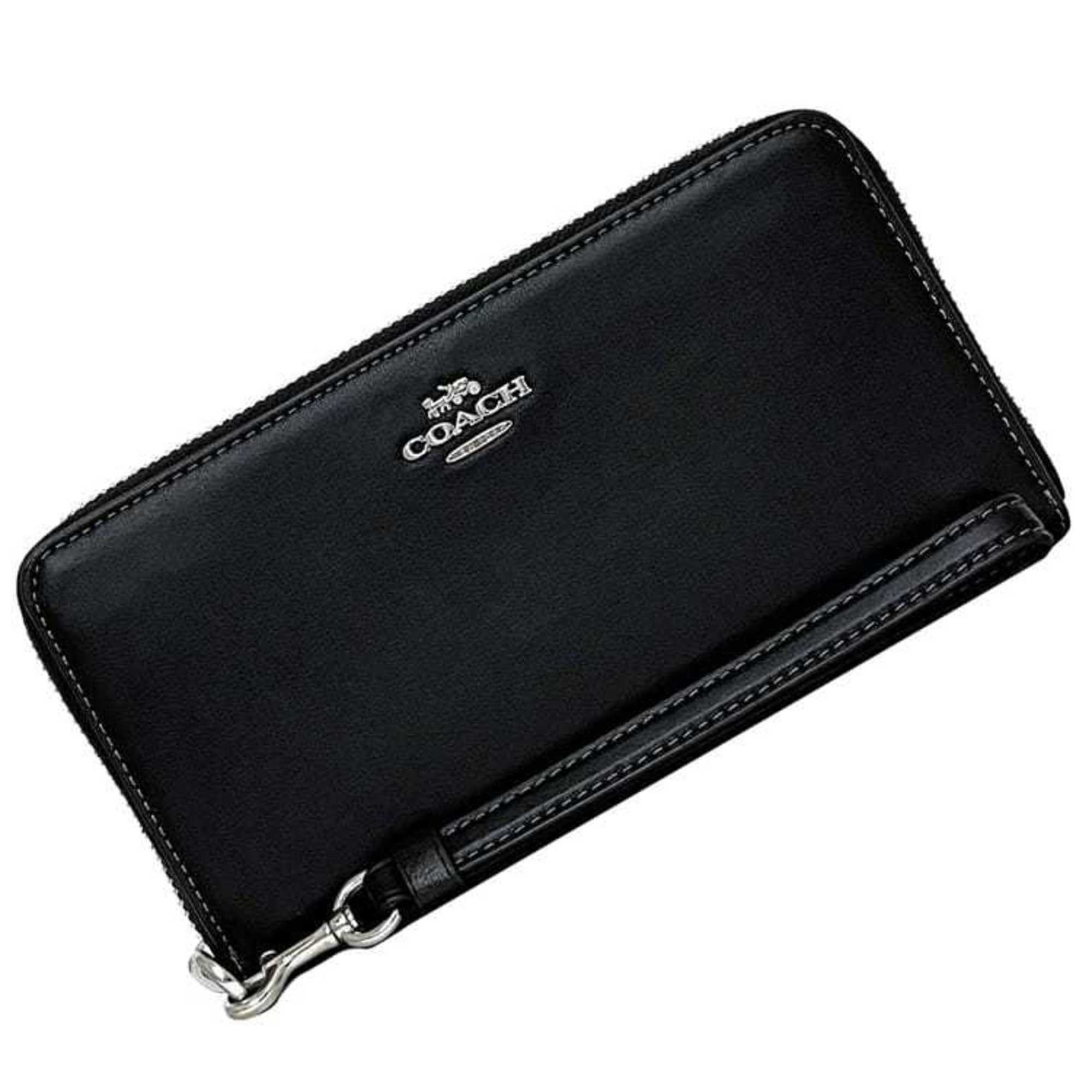 Coach Black Leather Long Wallet (Bi-Fold) (Pre-Owned)