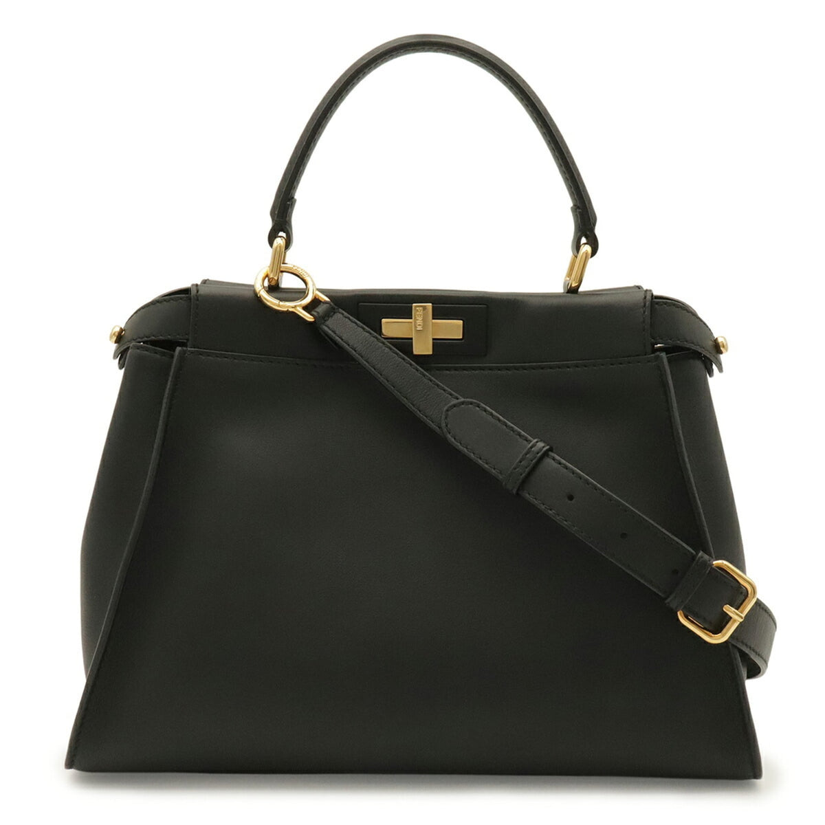 Fendi Black Leather Handbag Shoulder Bag (Pre-Owned)