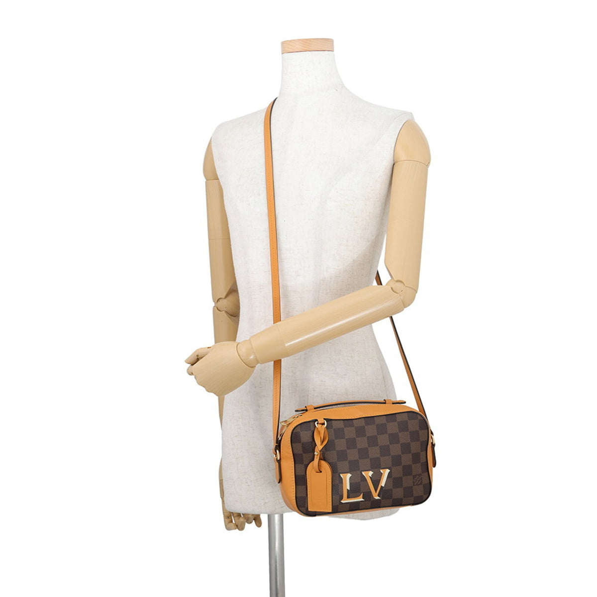Louis Vuitton Brown Saffron Damier Canvas Handbag Pouch (Pre-Owned)