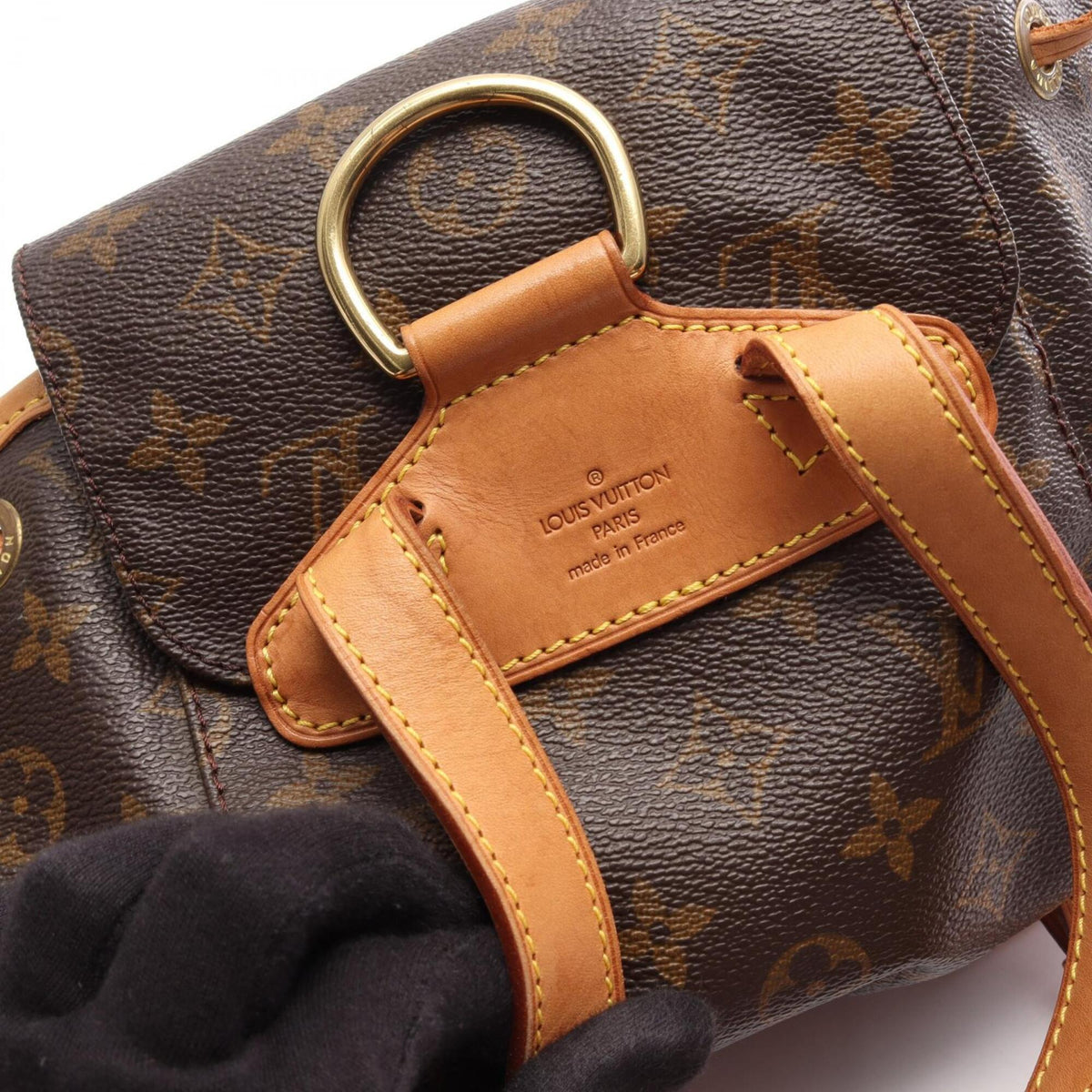 Louis Vuitton Brown Monogram Coated Canvas Leather Backpack Handbag (Pre-Owned)