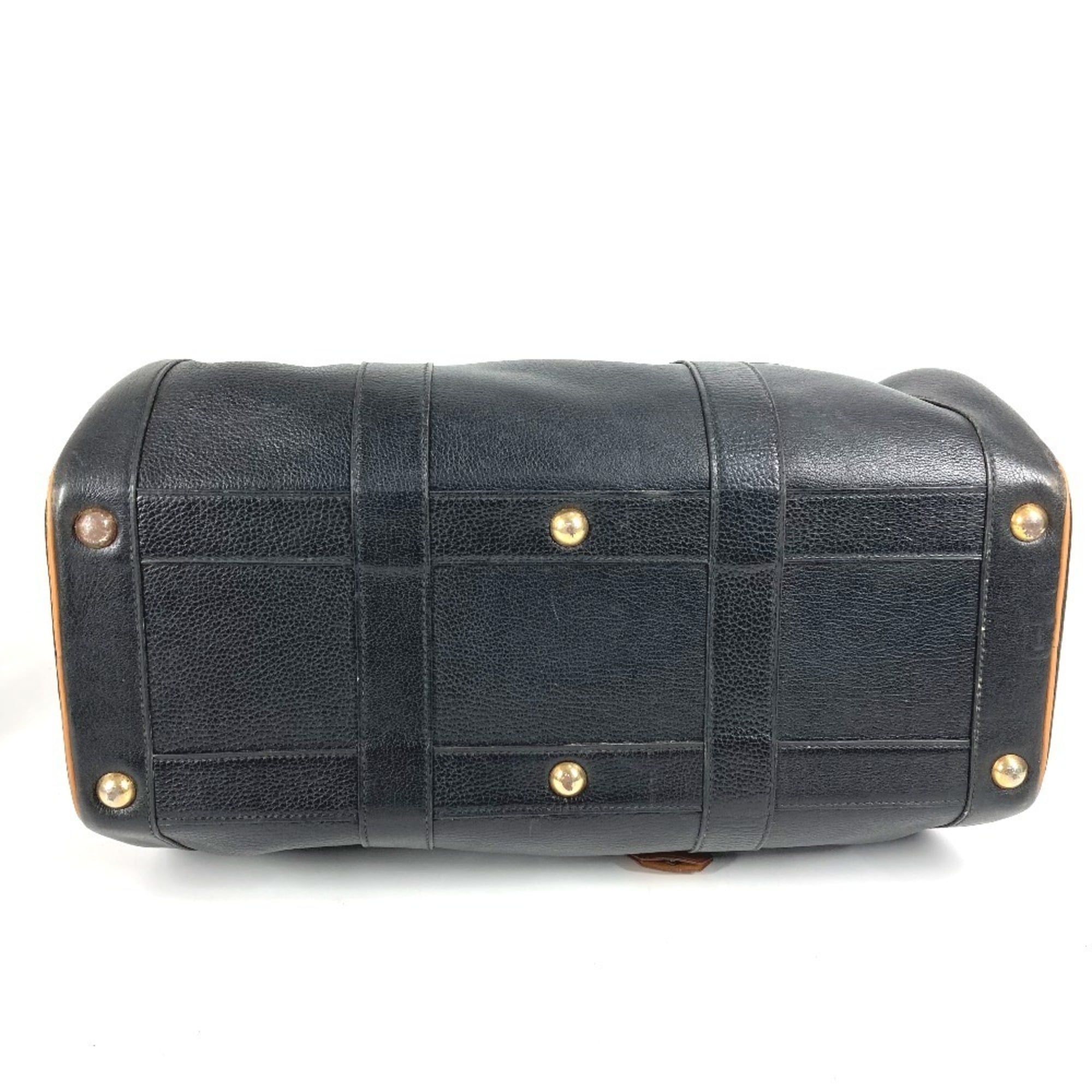 Hermes Bicolor Black Brown Ardennes Leather Boston Bag Handbag (Pre-Owned)