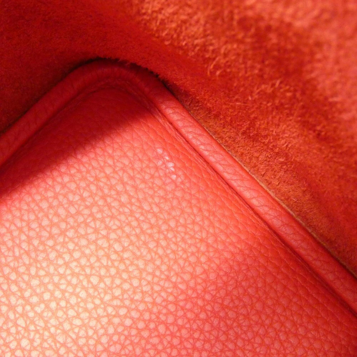 Hermes Red Color Taurillon Clemence Leather Handbag (Pre-Owned)