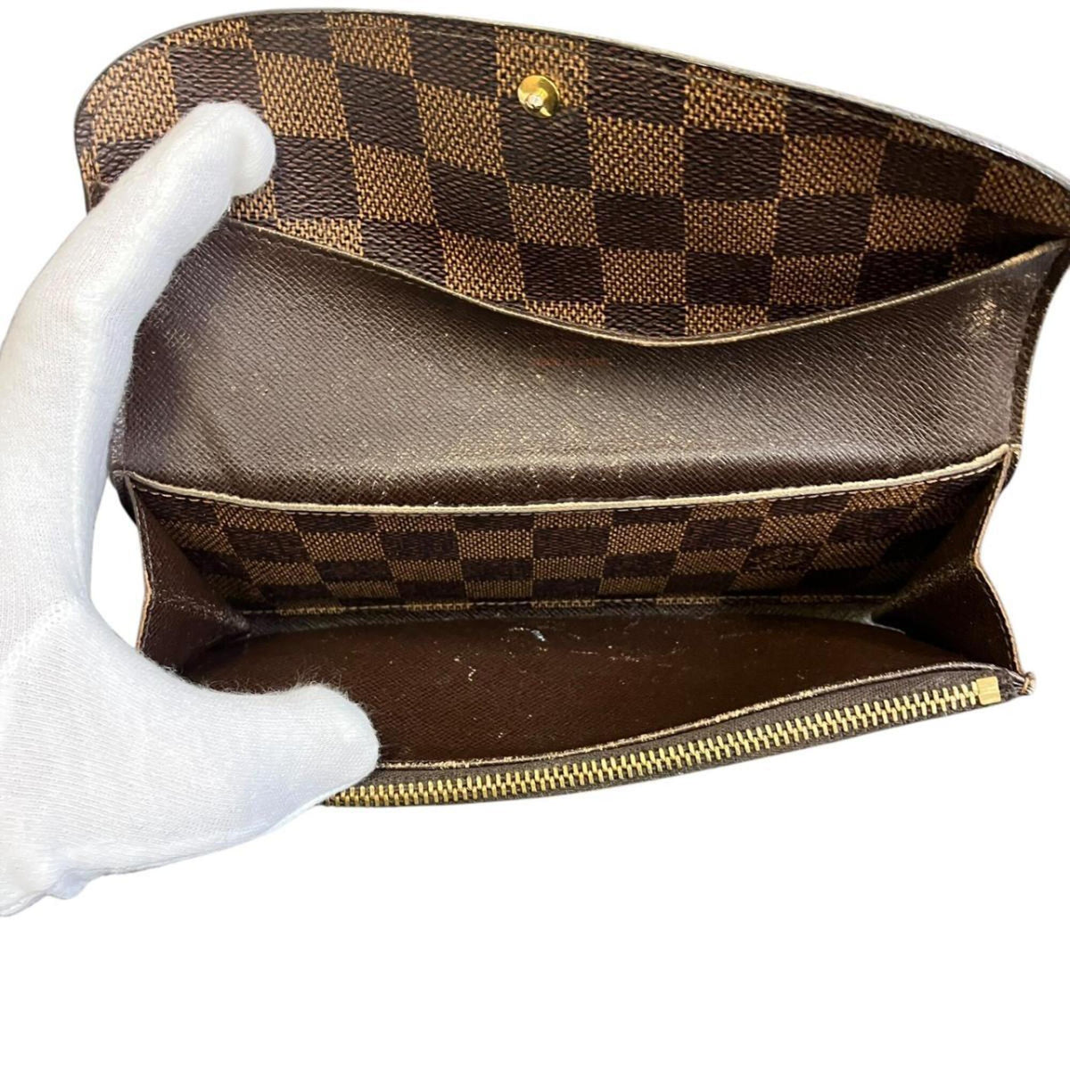 Louis Vuitton Brown Damier Canvas Long Wallet (Bi-Fold) (Pre-Owned)