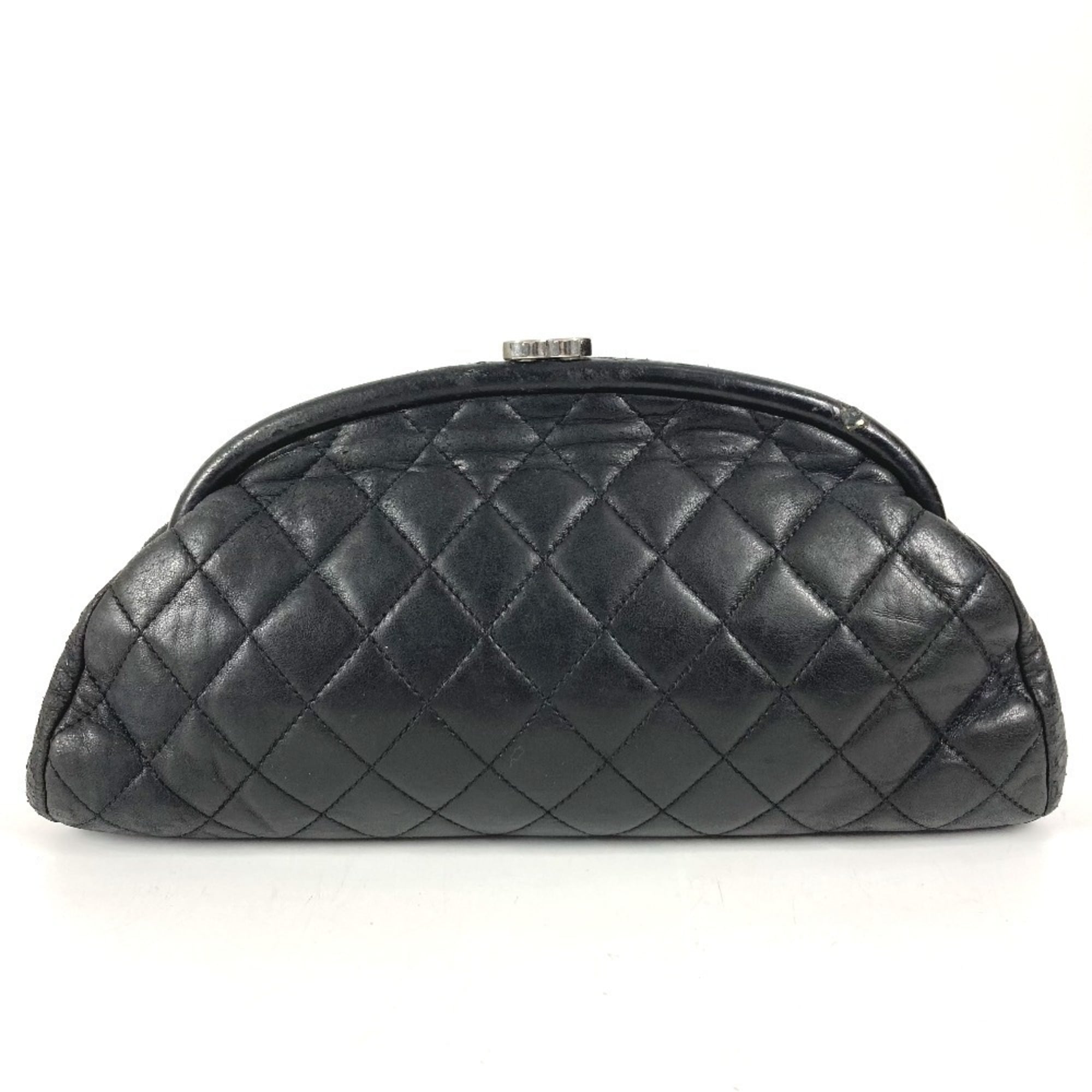 Chanel Black Leather Clutch Bag Pouch (Pre-Owned)