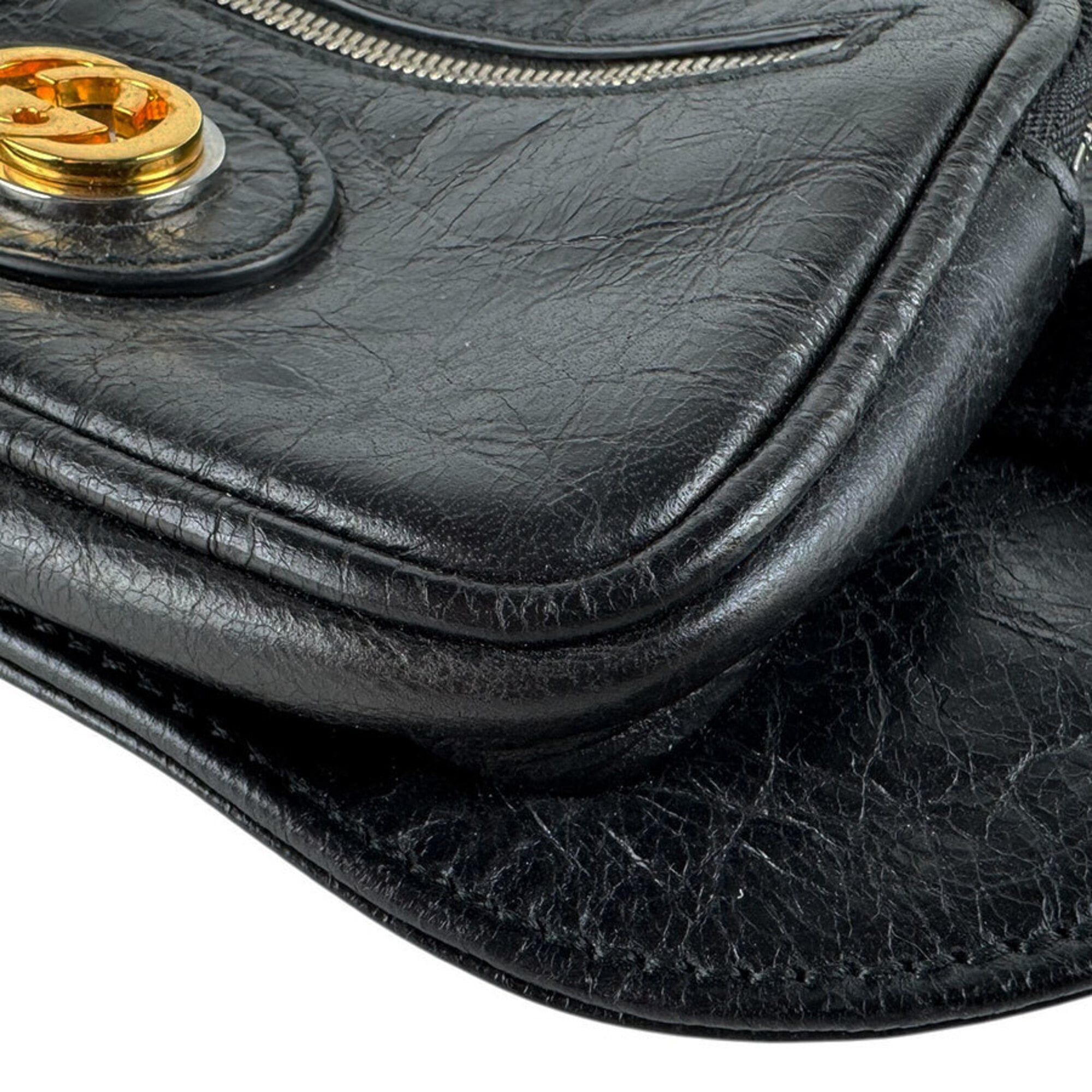 Gucci Black Leather Fanny Pack Sling Bag (Pre-Owned)