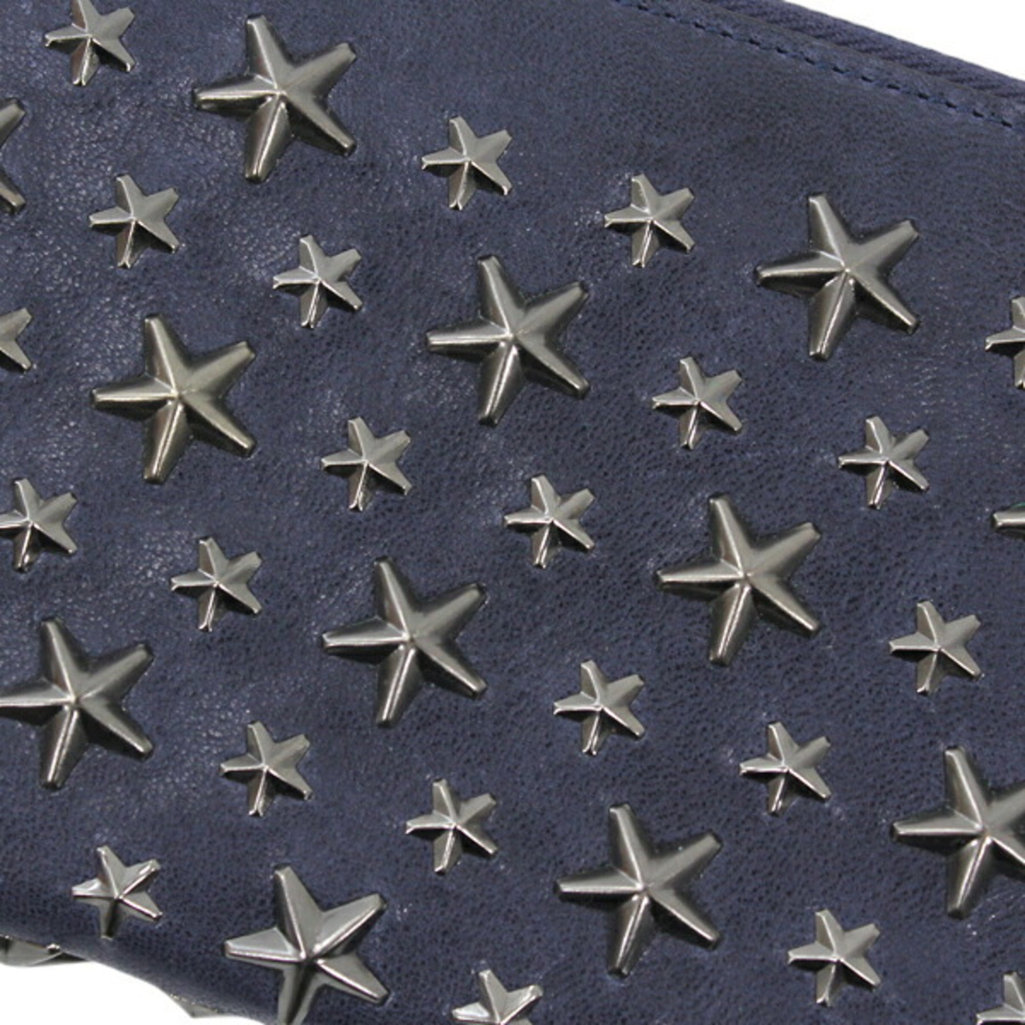 Jimmy Choo Gunmetal Navy Leather Long Wallet (Bi-Fold) (Pre-Owned)