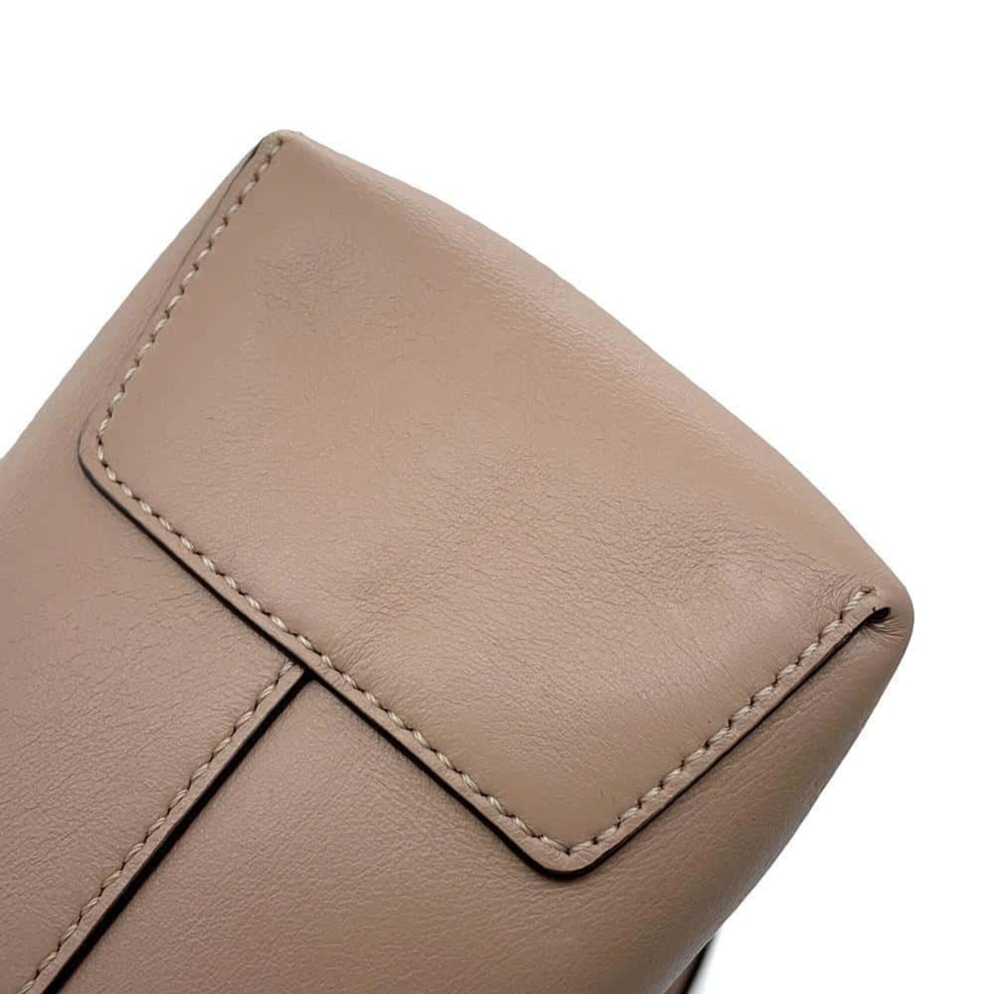 Tod's Pink Beige Leather Handbag Shoulder Bag (Pre-Owned)