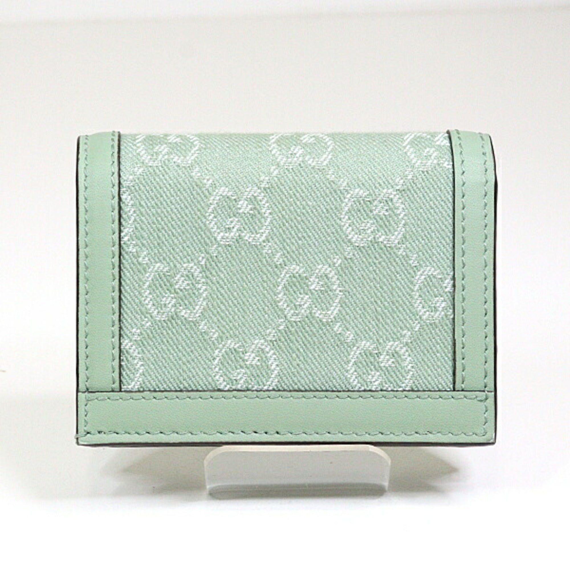 Gucci Pale Green Denim Leather Wallet (Bi-Fold) (Pre-Owned)