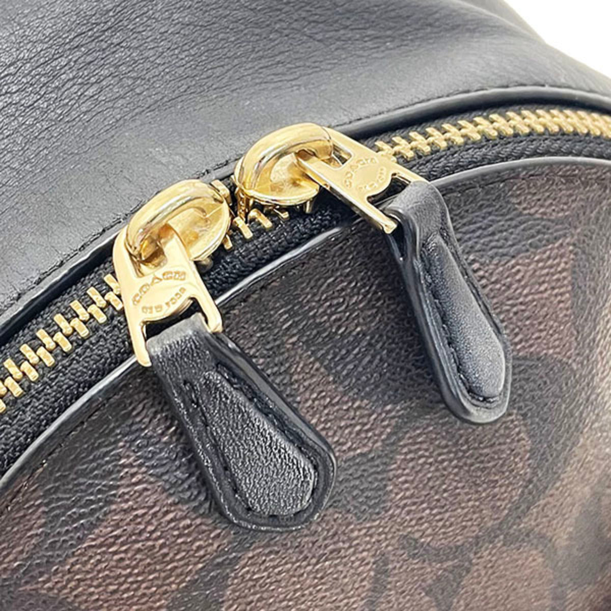 Coach Black Dark Brown Pvc Leather Backpack (Pre-Owned)